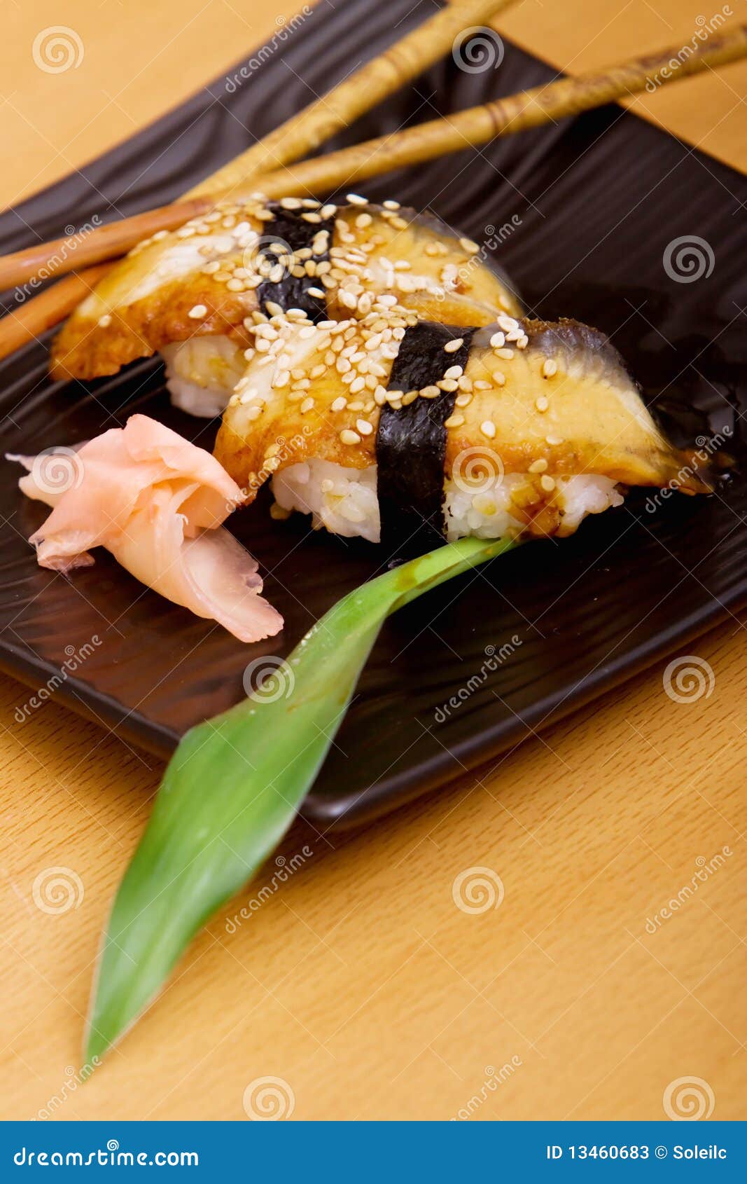 Eel sushi stock image. Image of food, ginger, delicious - 13460683