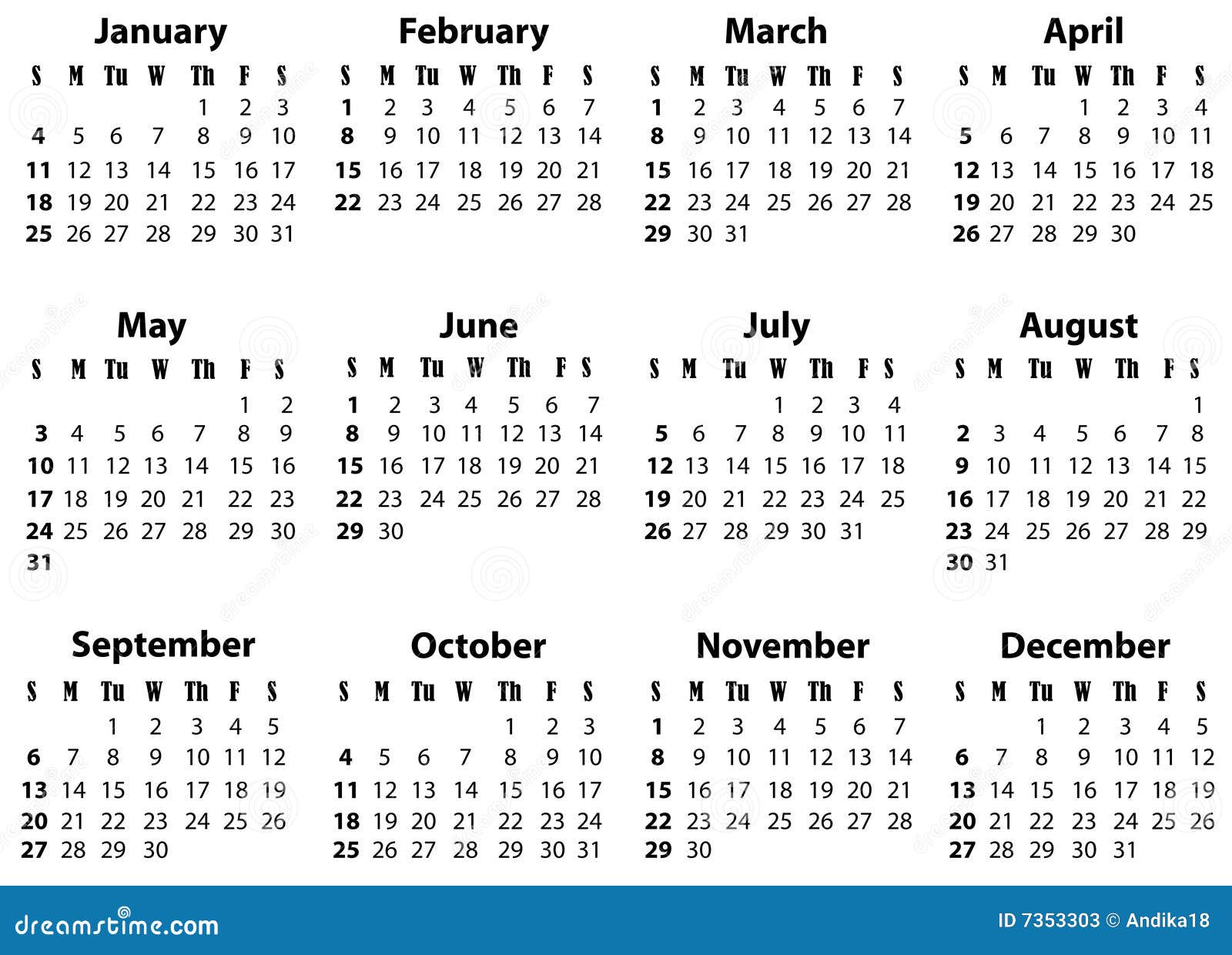 Grappig account Egyptische Een Kalender Voor 2009 En 2020 Stock Illustratie - Illustration of vrijdag,  november: 7353303