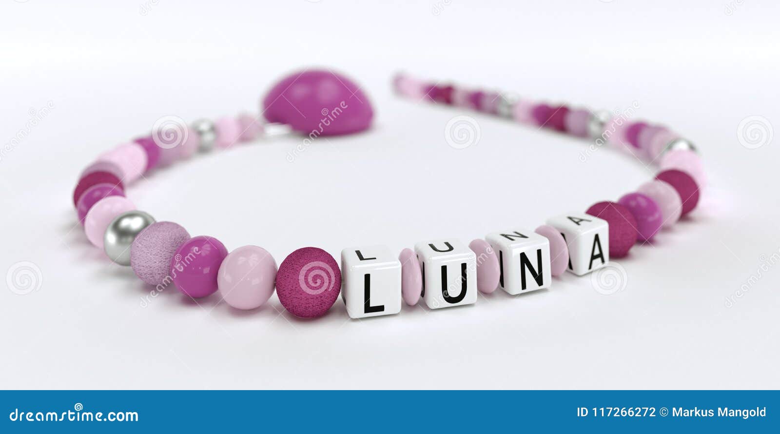 atoom joggen Krimpen Een Roze Fopspeenketting Voor Meisjes Met Naam Luna Stock Illustratie -  Illustration of comfortabel, ketting: 117266272