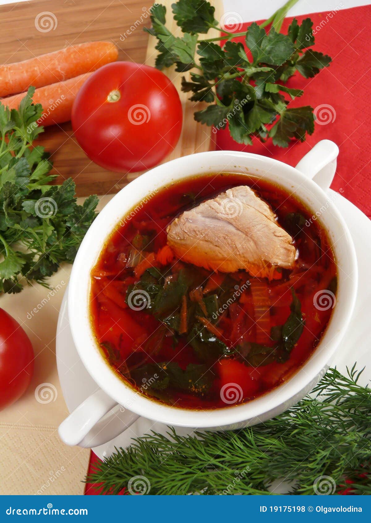 Een soep in vleesbouillon stock foto. Image of voeding 19175198