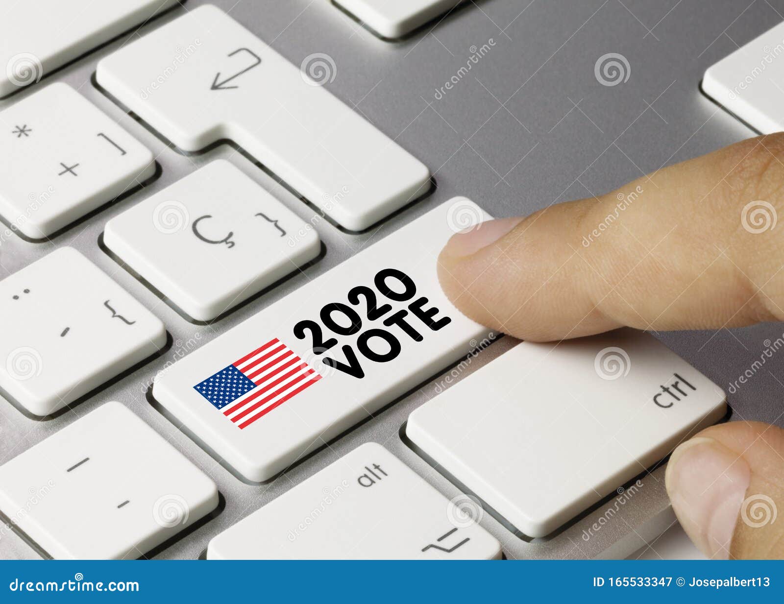 eeuu 2020 vote - inscription on white keyboard key