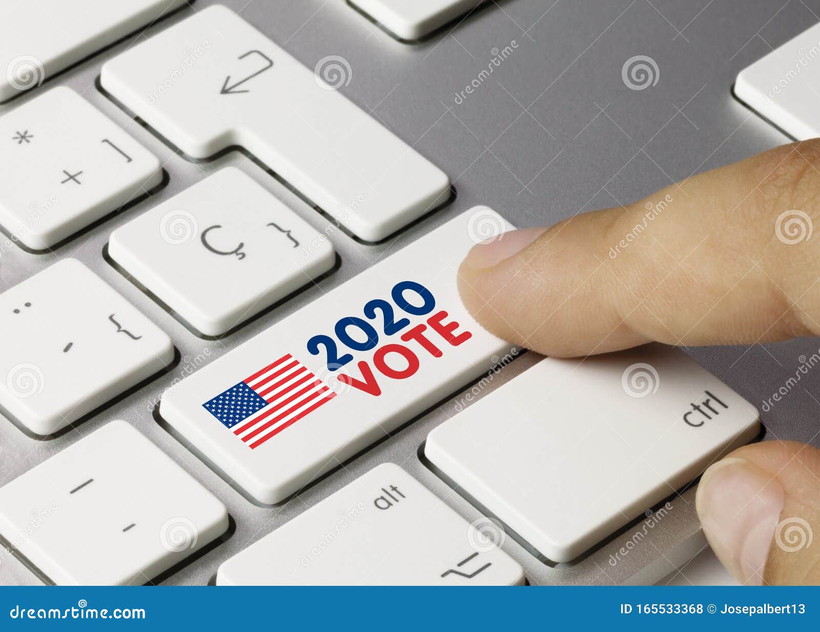 eeuu 2020 vote - inscription on white keyboard key