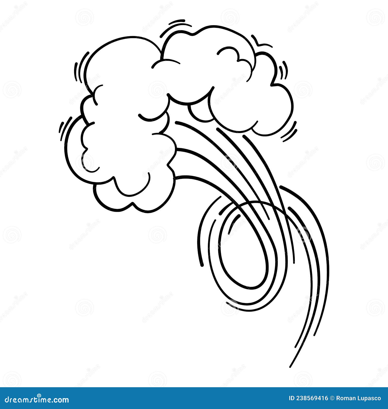 Efecto De Movimiento De Nube De Velocidad. La Historieta De Dibujos  Animados Nubes De La Línea De Humos Que Se Mueven Y Chispas Ch Ilustración  del Vector - Ilustración de estalle, humo: