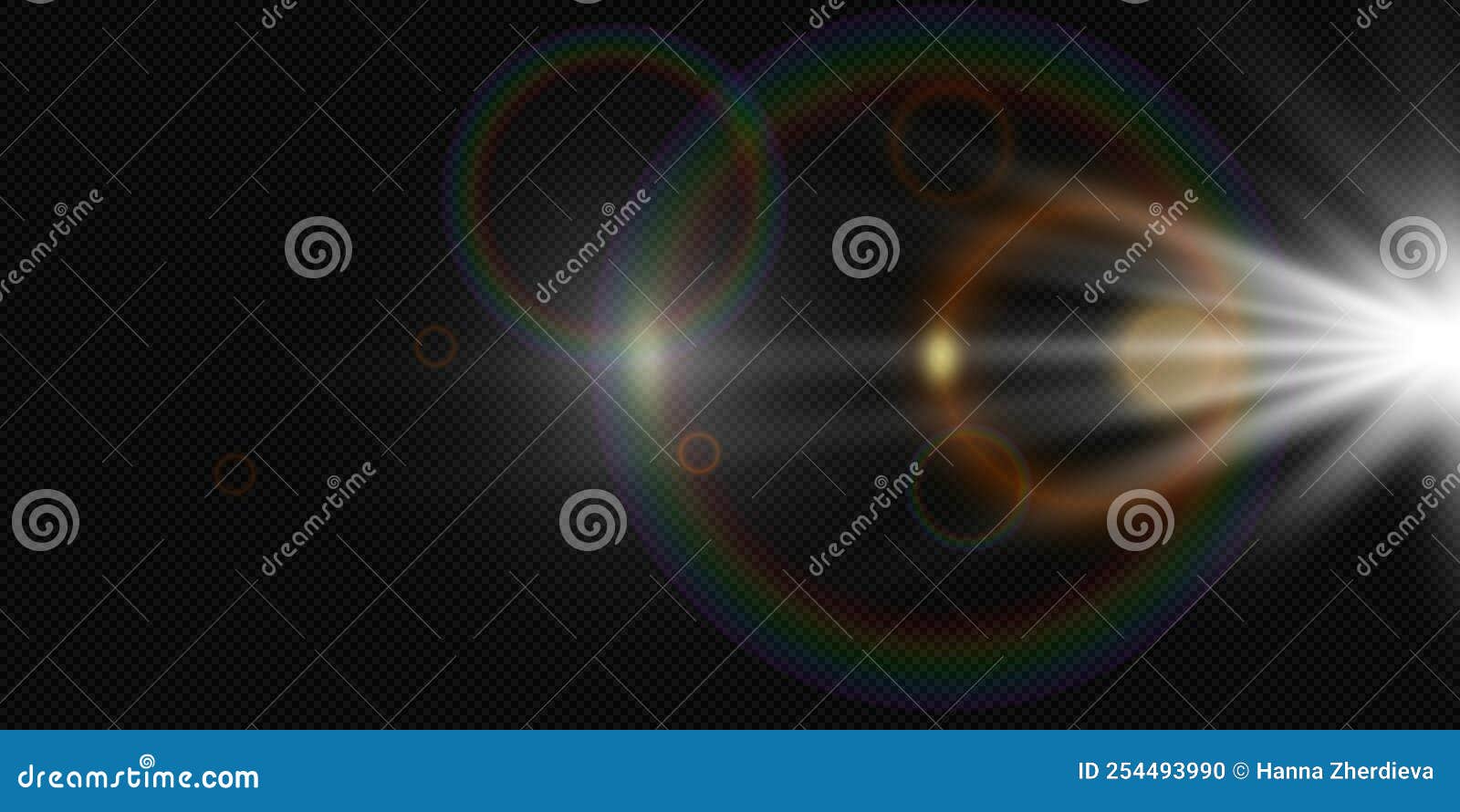 The Effect of the Sun, Light through the Lens, Glare Stock Illustration