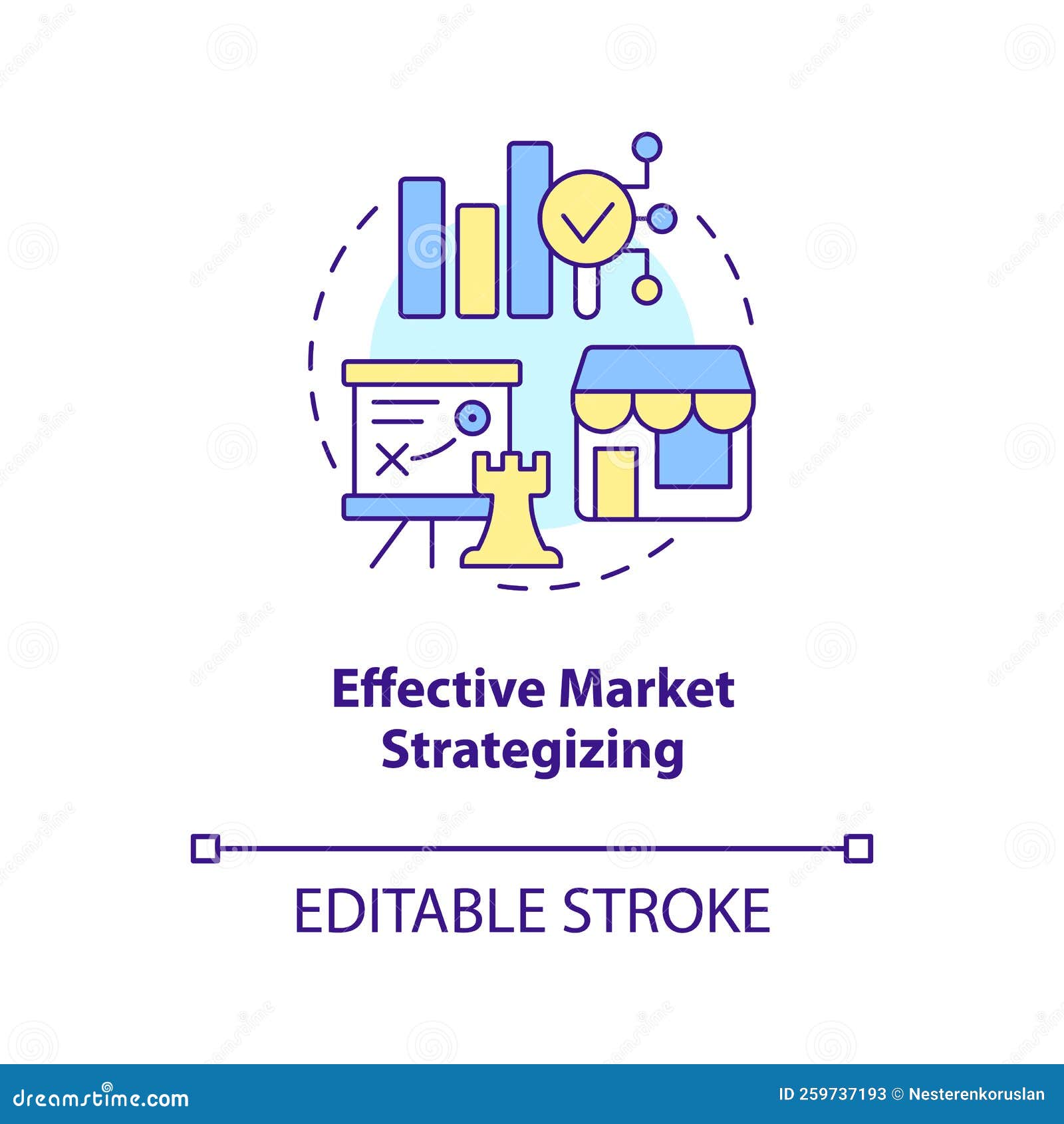 effective market strategizing concept icon