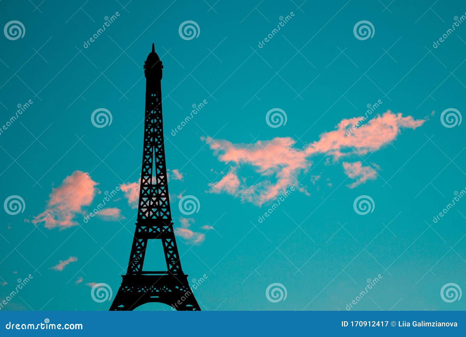 effel tower on sky background