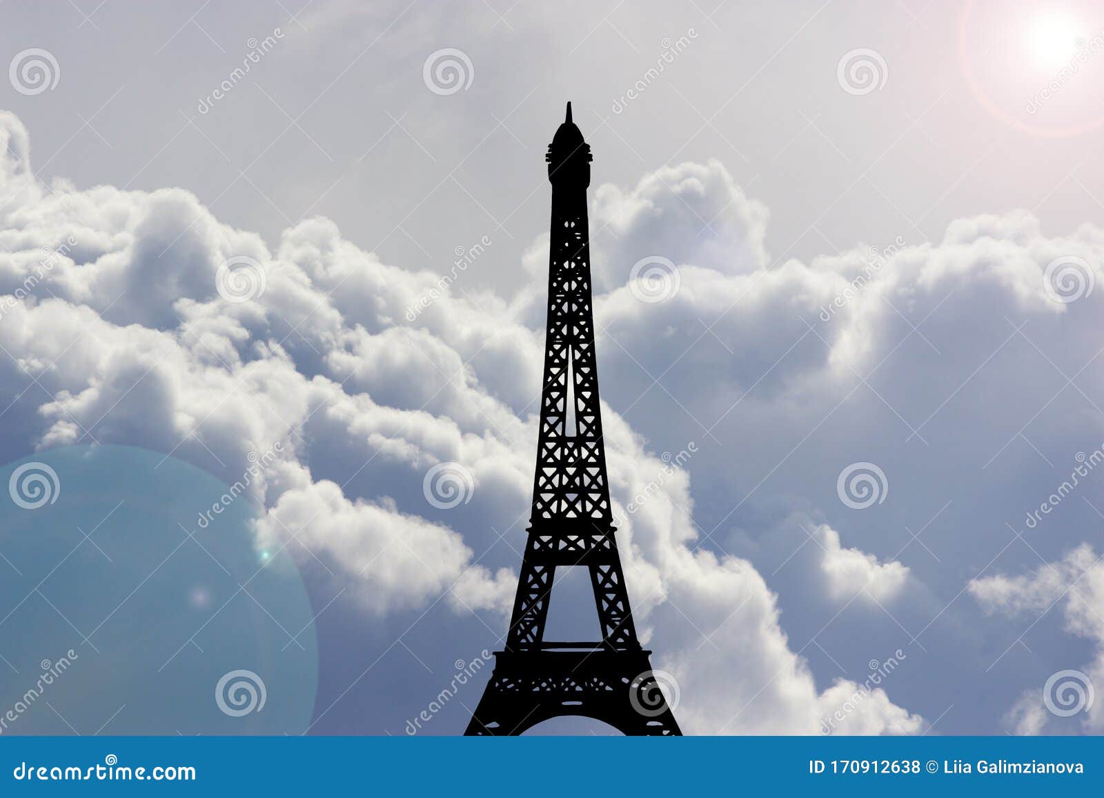 effel tower on sky background