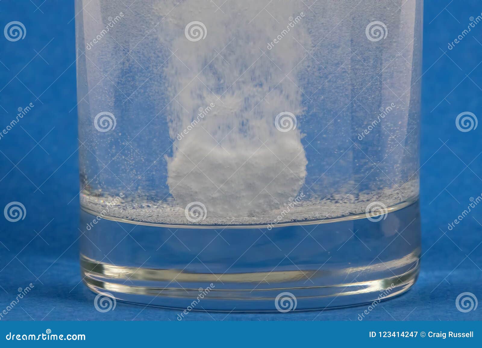 Effervescent Tablet Dissolving in a Glass Stock Image Image of