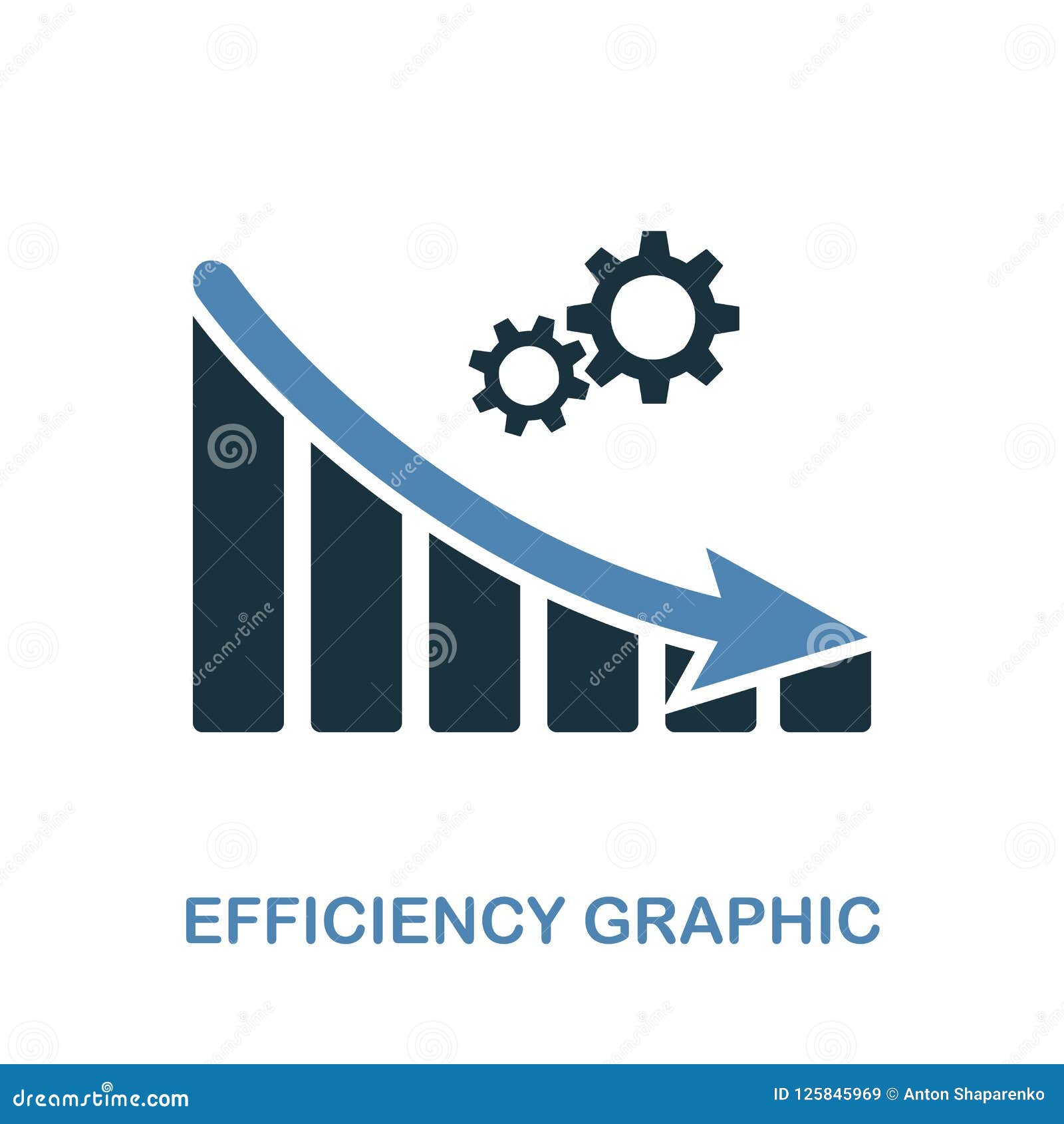 Efficiency Decrease Graphic Icon. Monochrome Style Design from Diagram ...