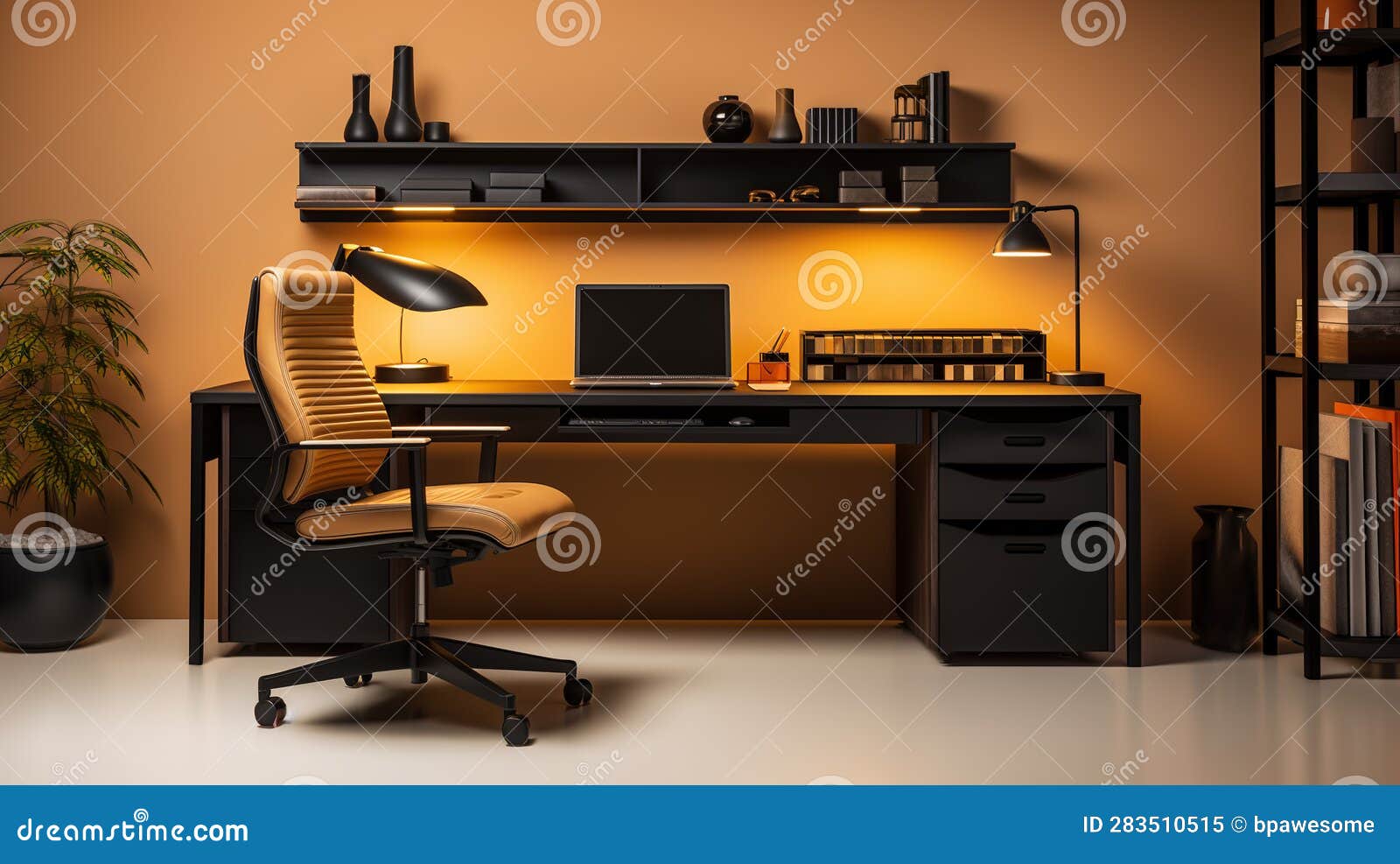 Efficiency and Elegance a Clean and Minimalist Office Desk in a Modern