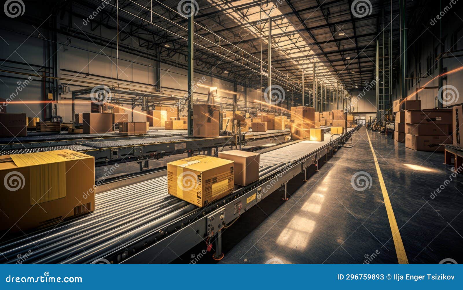 Efficient Conveyor Belt System Transporting Diverse Cardboard Box