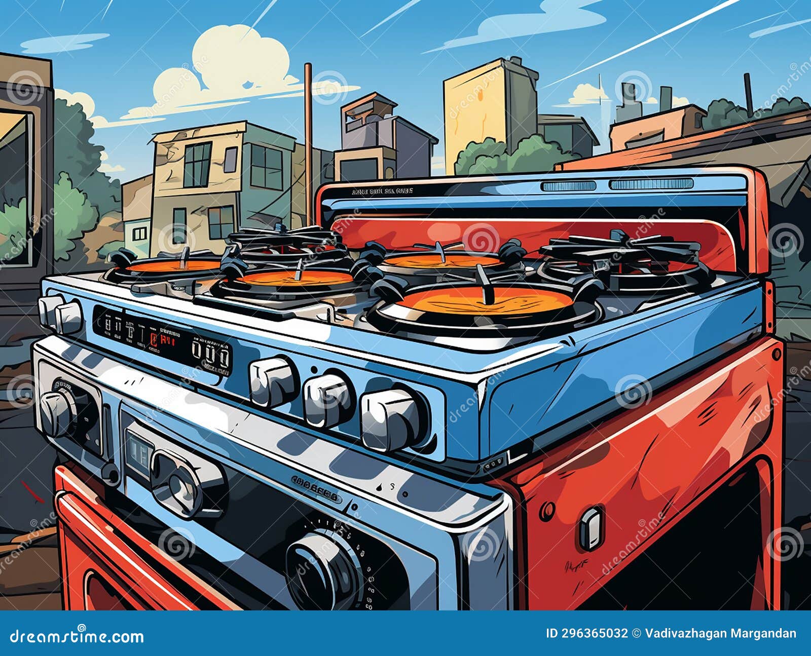 Efficient Modern Electric Stove Stock Illustration Illustration of