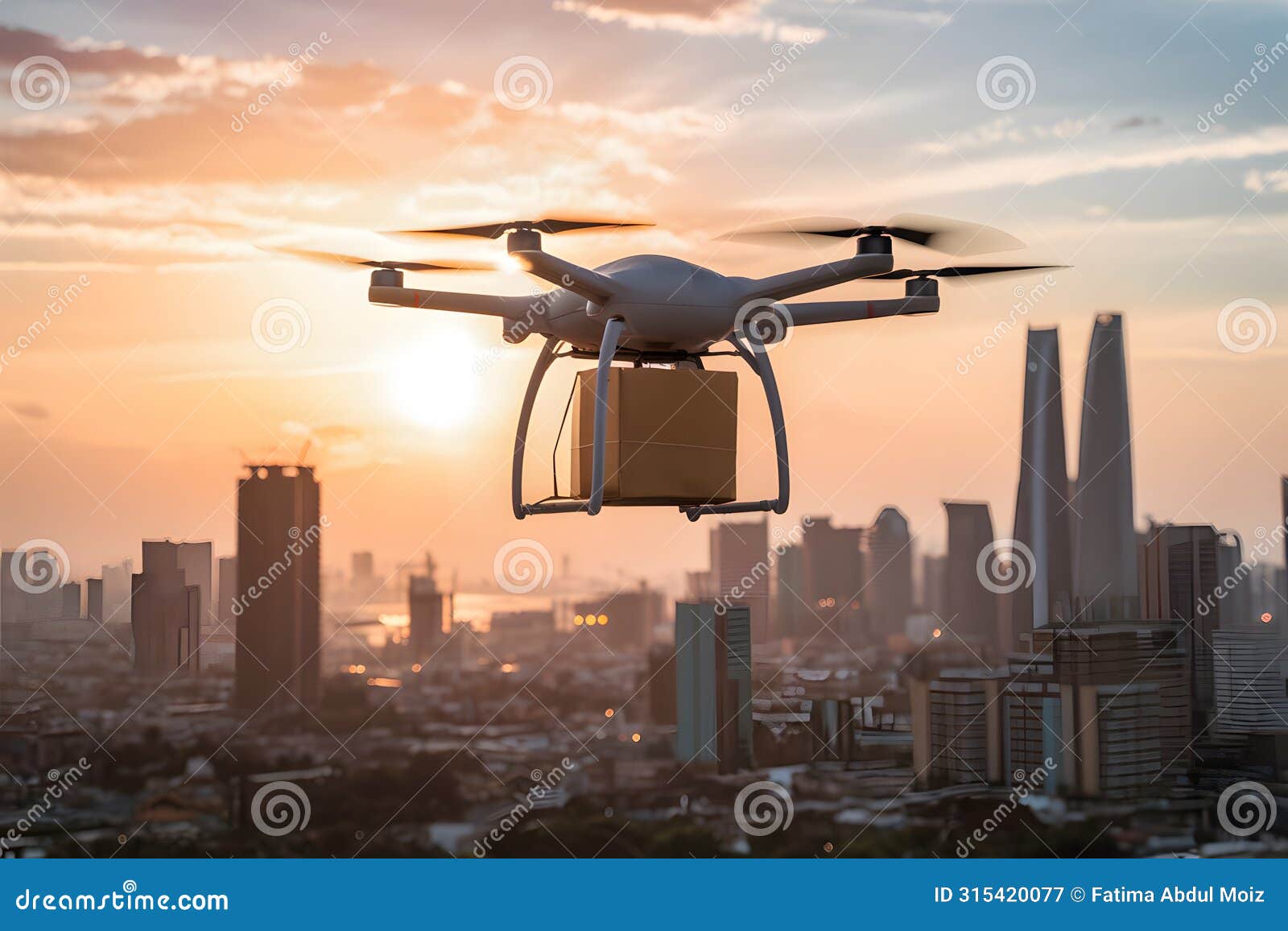 efficient and fast drone package delivery showcased in the city