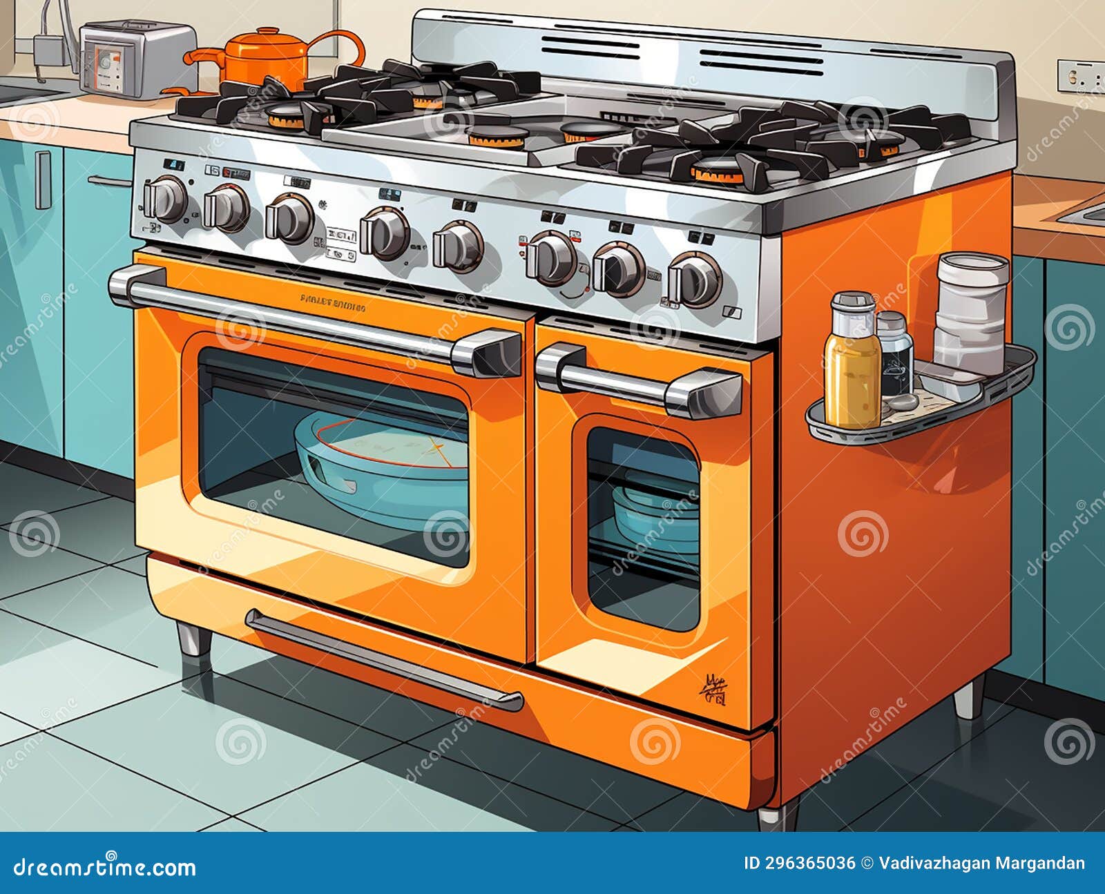 Efficient Modern Electric Stove Stock Illustration Illustration of