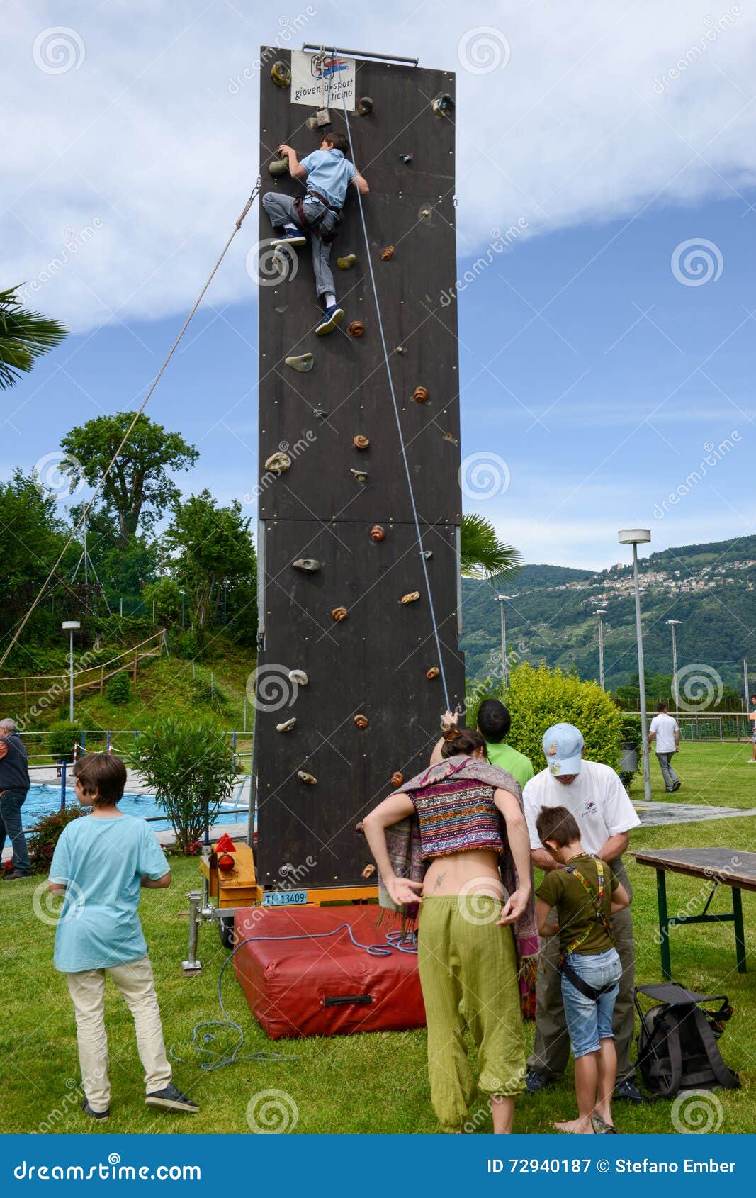 Effort of a Boy in Climbing a Wall Editorial Photography - Image of ...