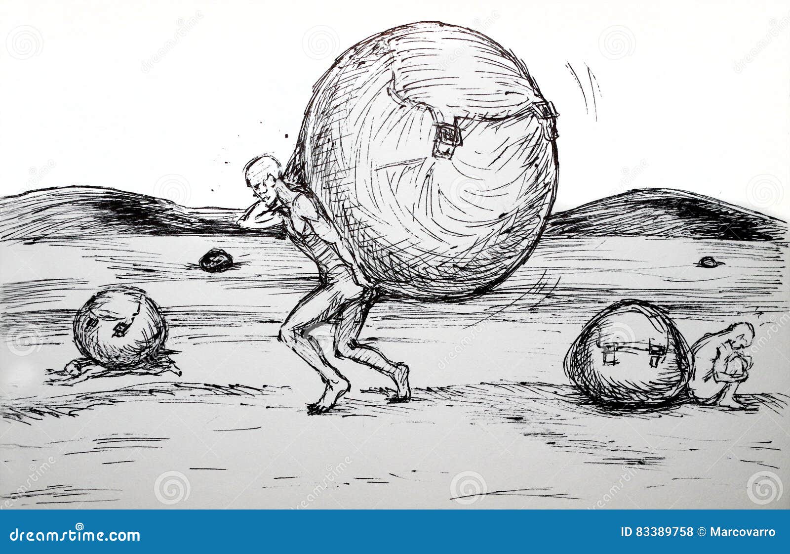 Effort Concept sketch stock illustration. Illustration of weight 83389758