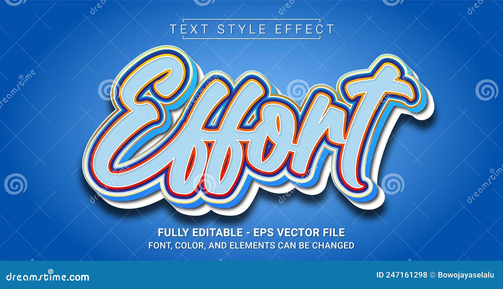 effort text style effect. editable graphic text template