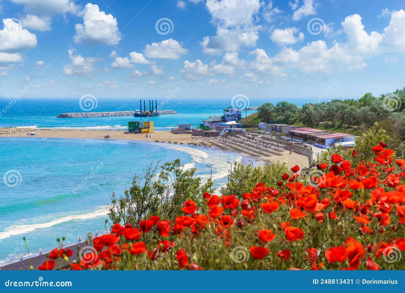 eforie sud beach at black sea coast, romania