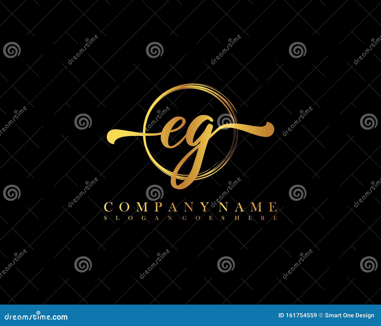 Eg Initial Handwriting Logo Circle Hand Drawn Template Vector Stock Vector Illustration Of Banner Creative