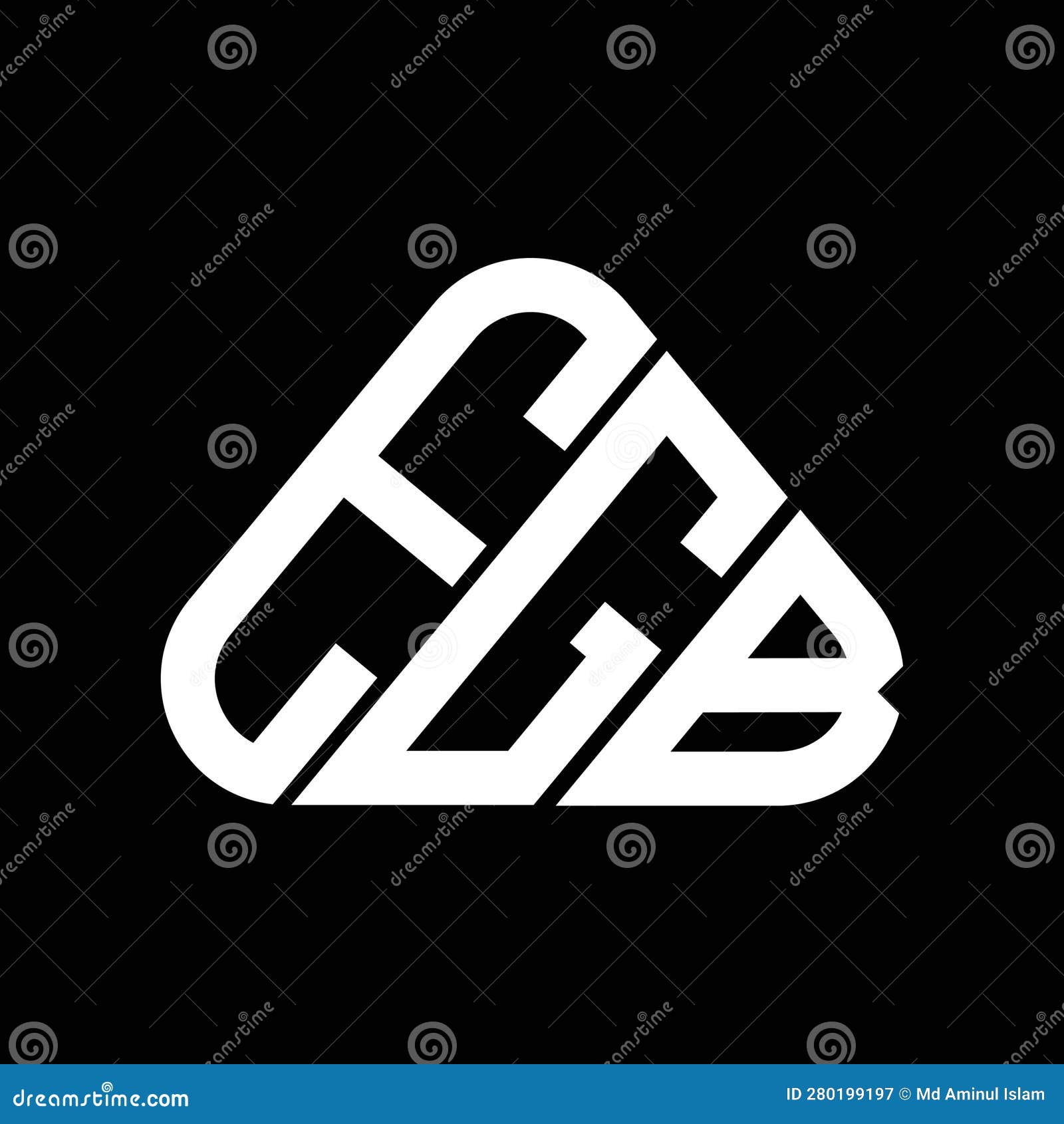 EGB Letter Logo Creative Design with Vector Graphic, EGB Simple and Modern  Logo in Round Triangle Shape Stock Vector - Illustration of sign, wedding:  280199197, image size:1600x1690