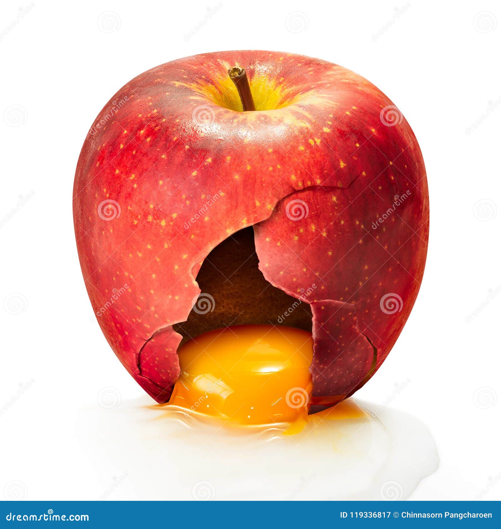Egg in apple stock image. Image of rind, diet, apple 119336817