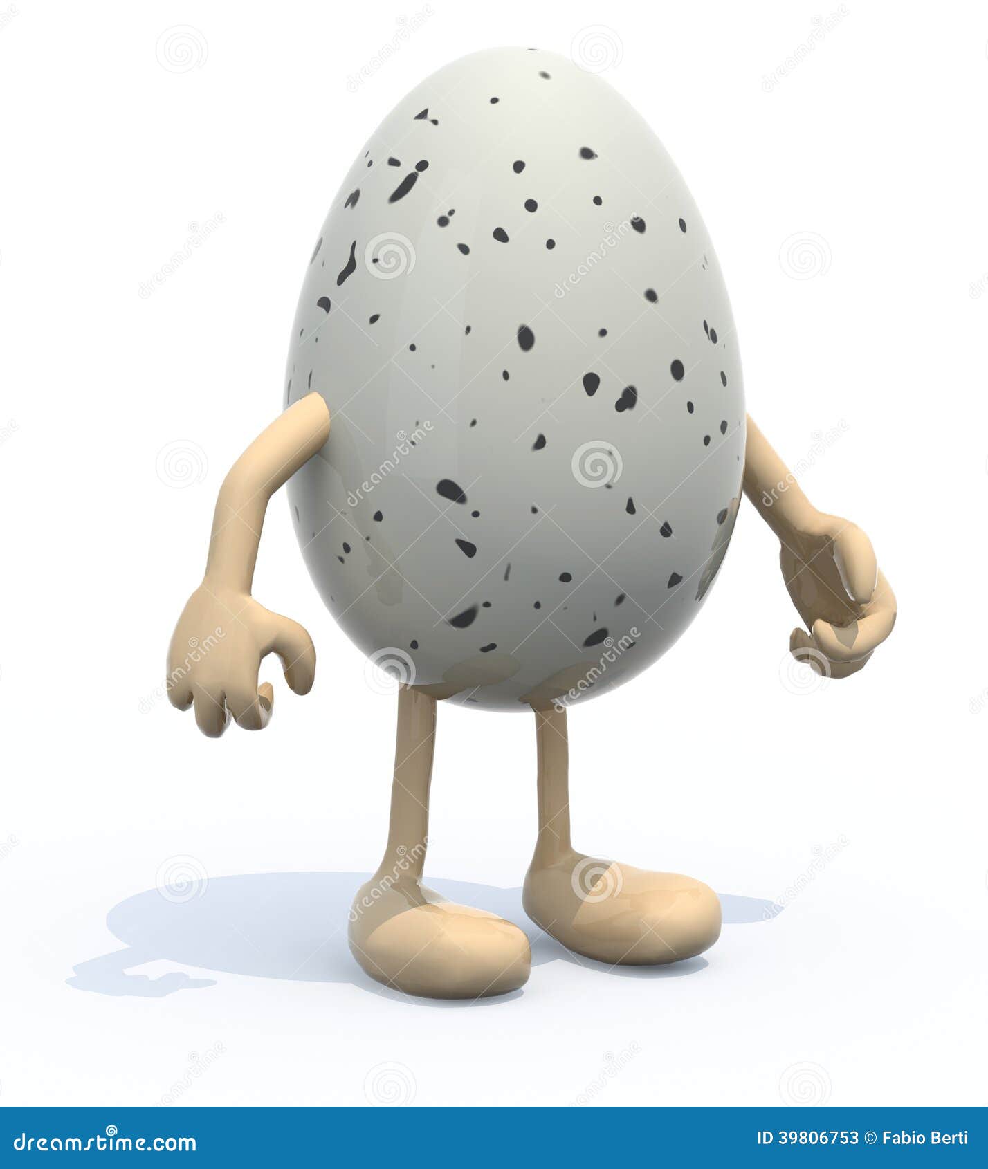 Egg with Arms and Legs Protruding from the Shell Stock Illustration