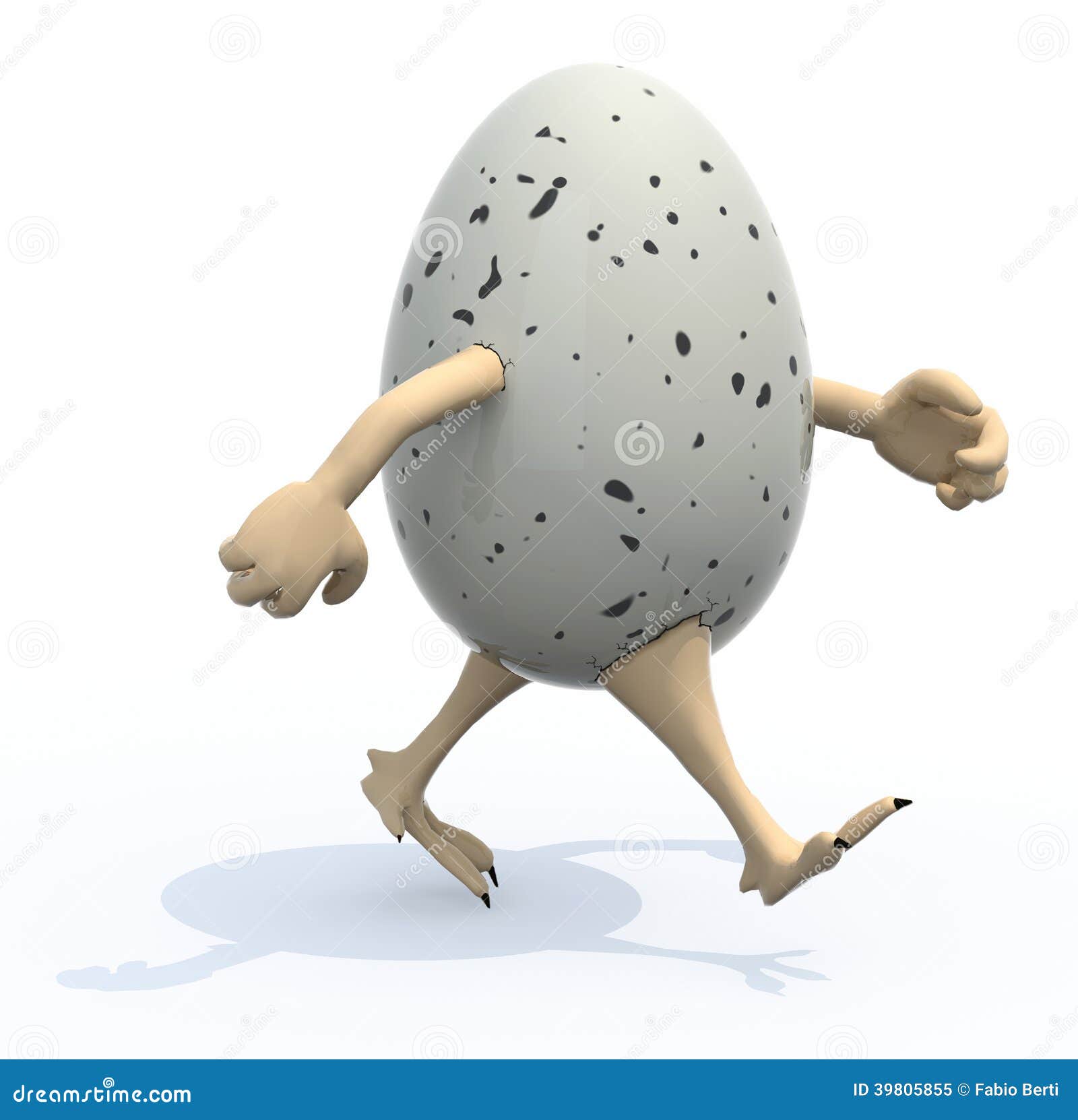 Egg with Arms and Legs Protruding from the Shell that is Running Stock ...