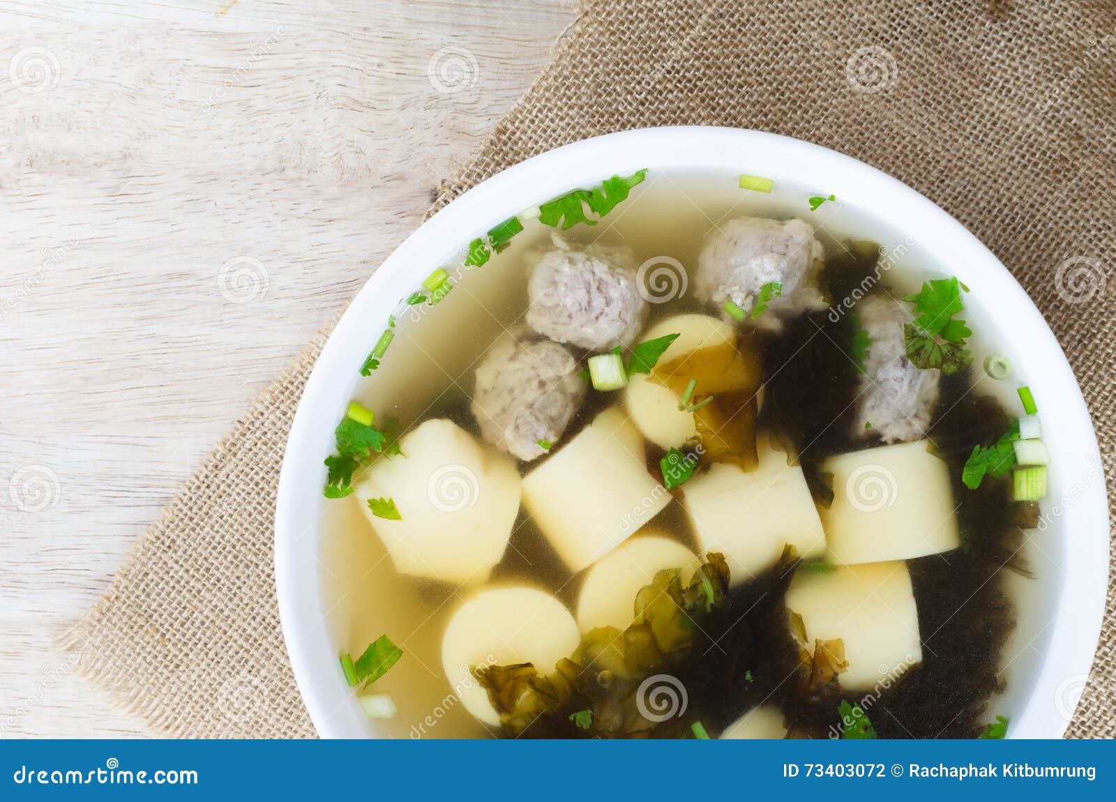 Egg Bean Curd Soup with Pork Thai Style Stock Photo Image of dinner