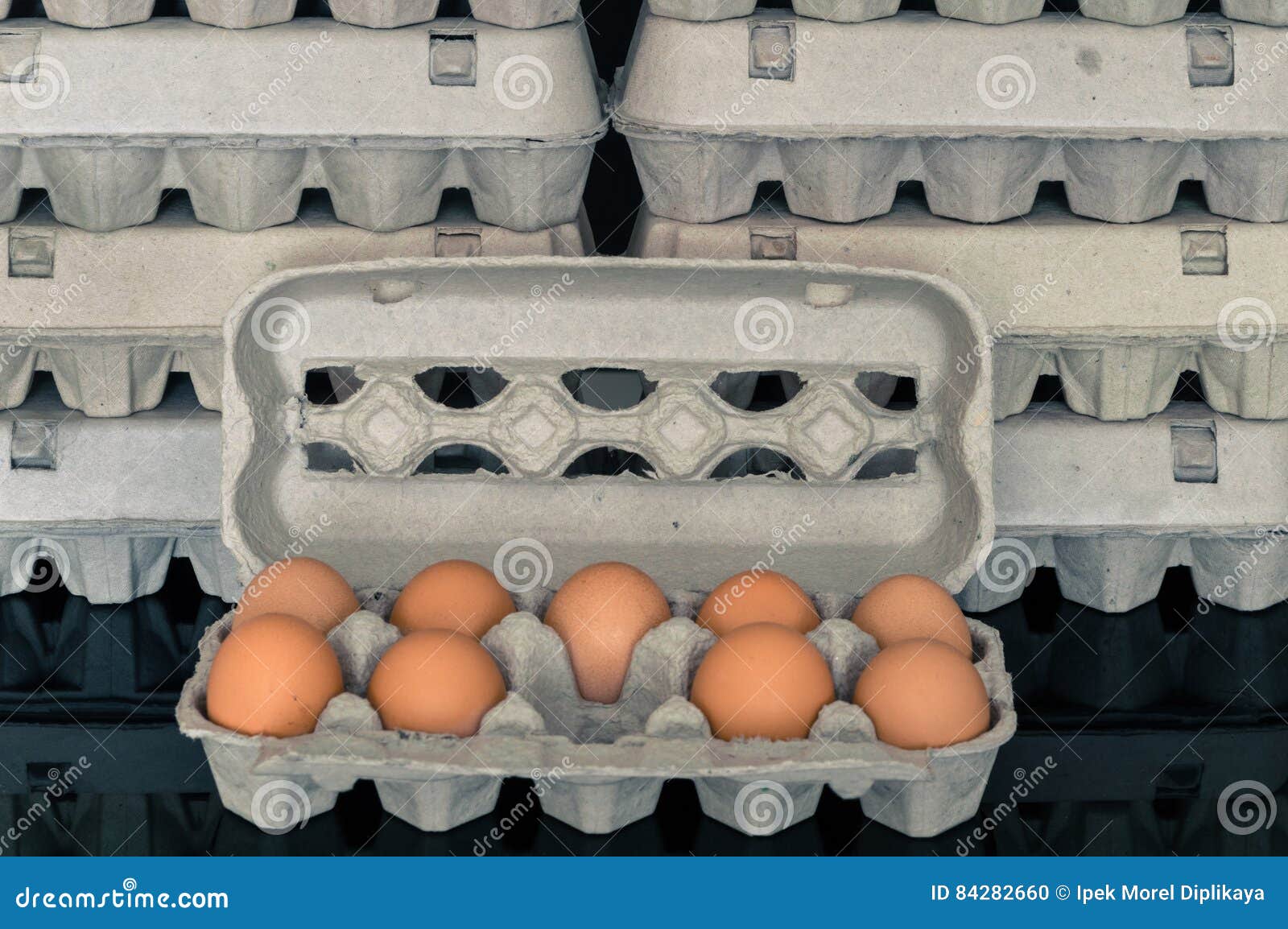 Egg Box with Nine Organic Chicken Eggs Inside Stock Photo Image of