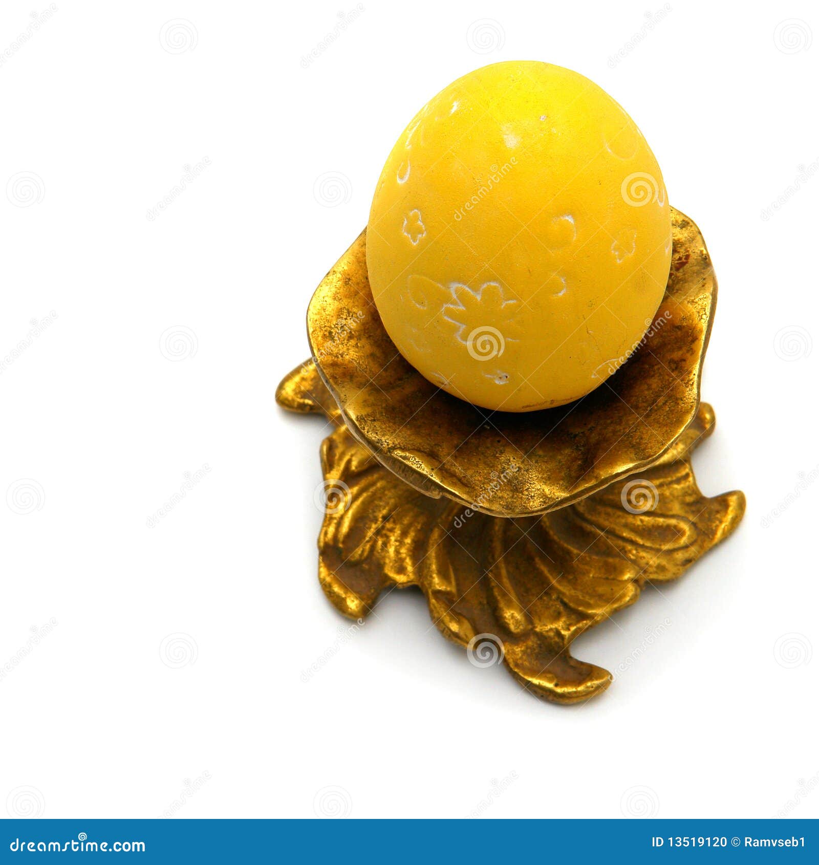 Egg on a bronze stand stock photo. Image of collection 13519120