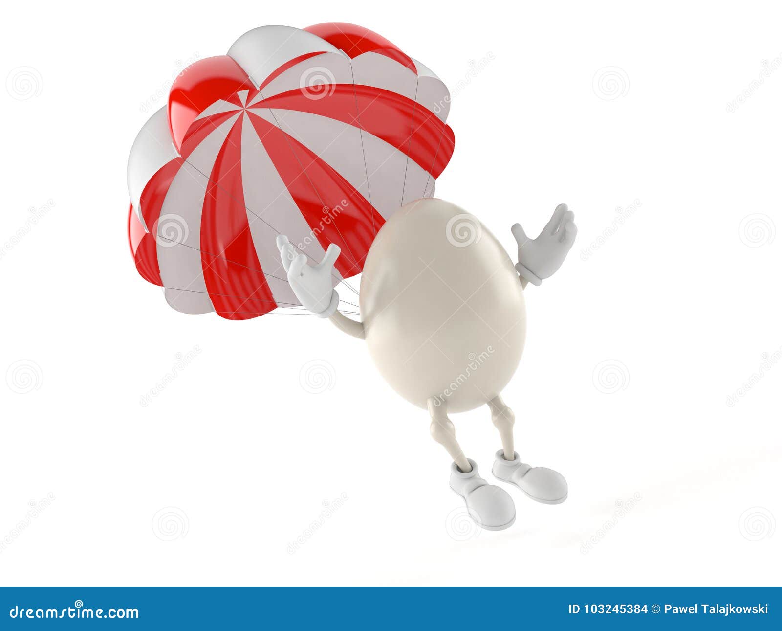 Egg Character with Parachute Stock Illustration Illustration of