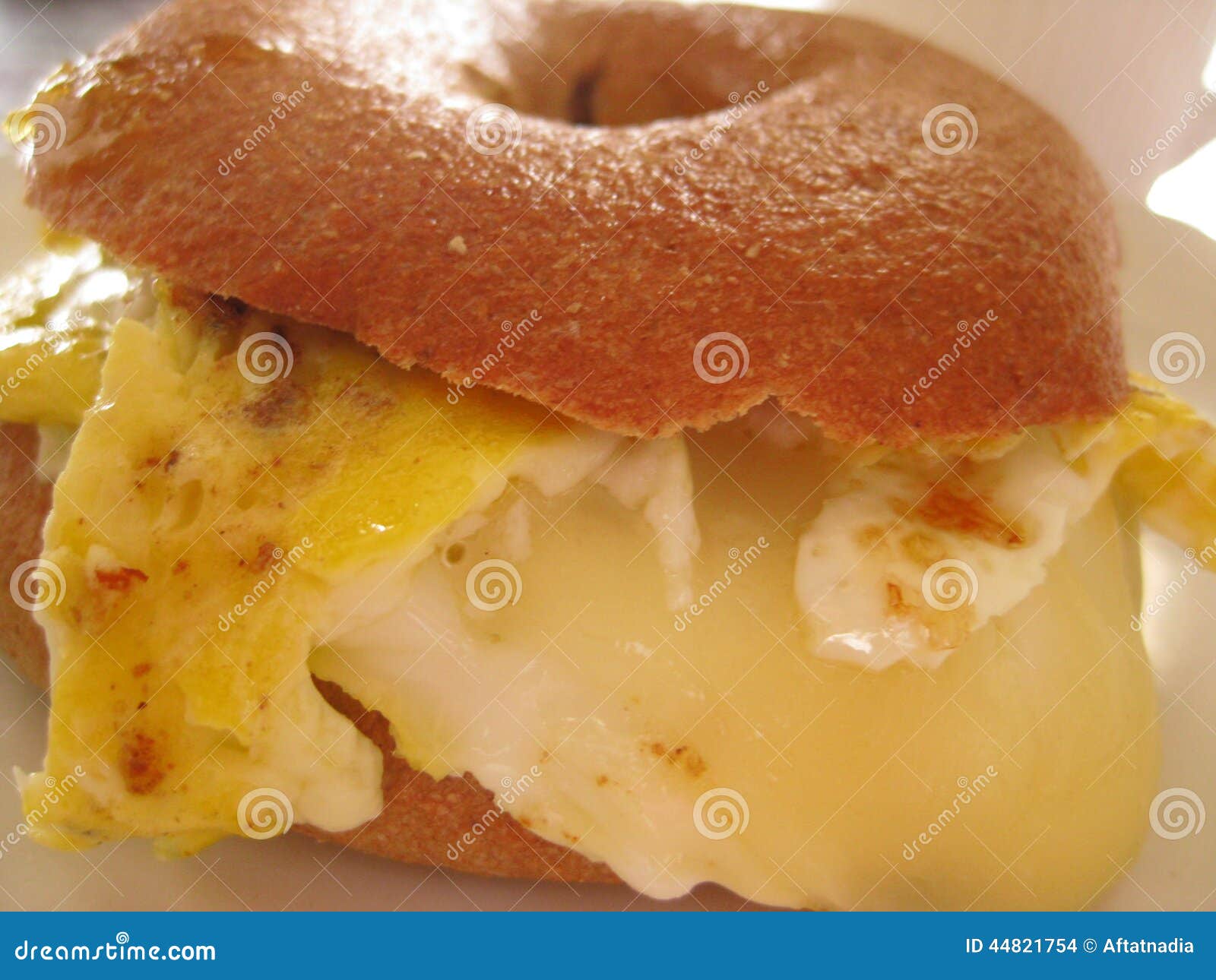 Egg and Cheese Bagel for Breakfast Stock Photo Image of yummy