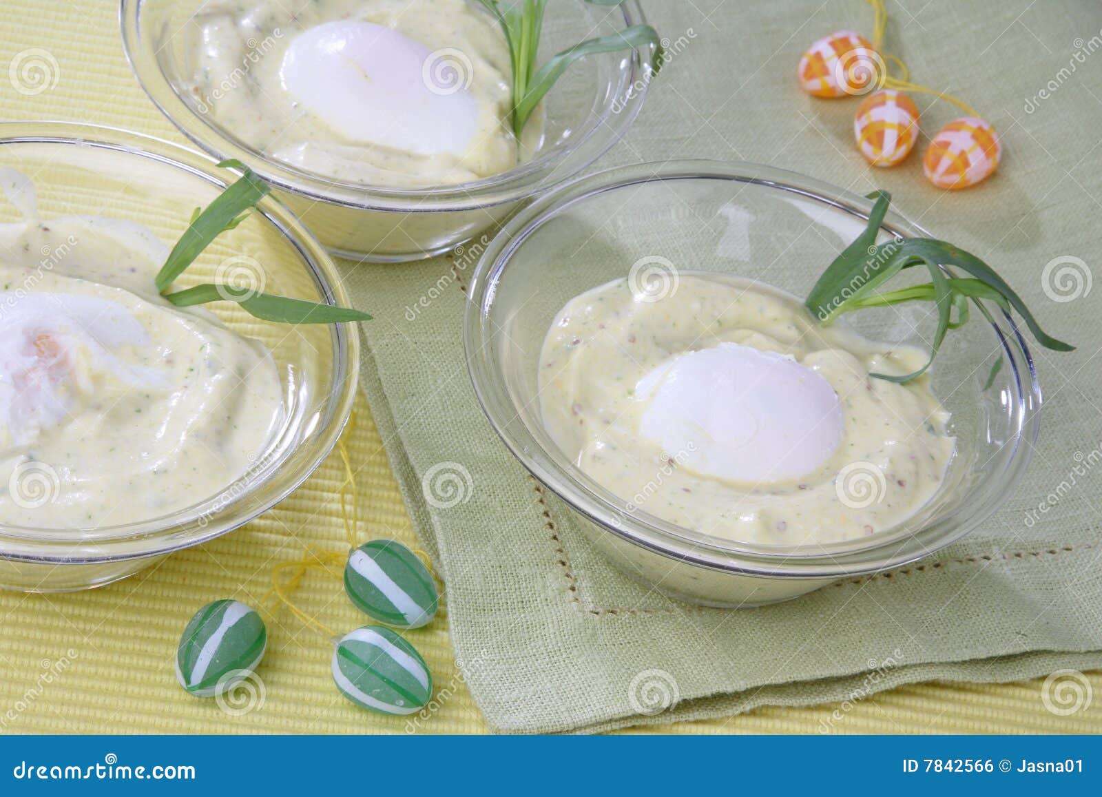 Egg cream with tarragon stock photo. Image of food, plate 7842566