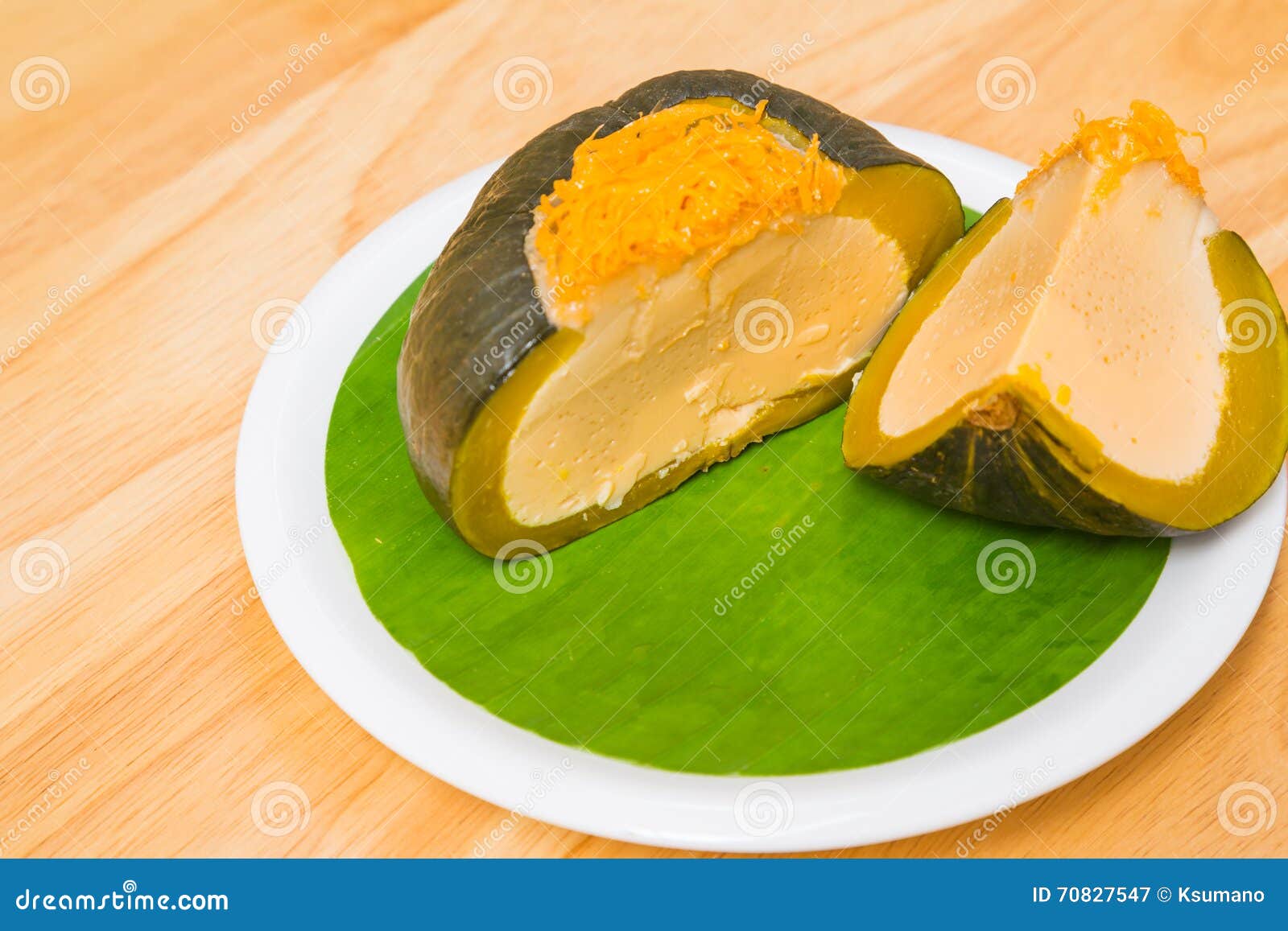Egg custard in pumpkin stock image. Image of traditional 70827547