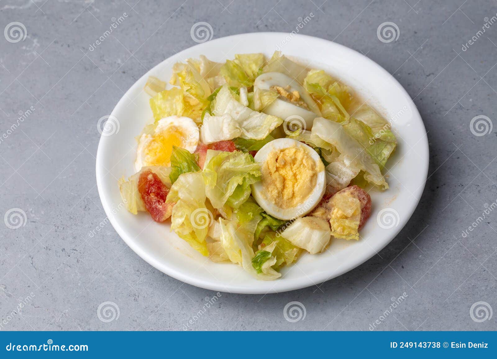 Egg Diet Salad with Lettuce and Tomato Stock Photo Image of dinner
