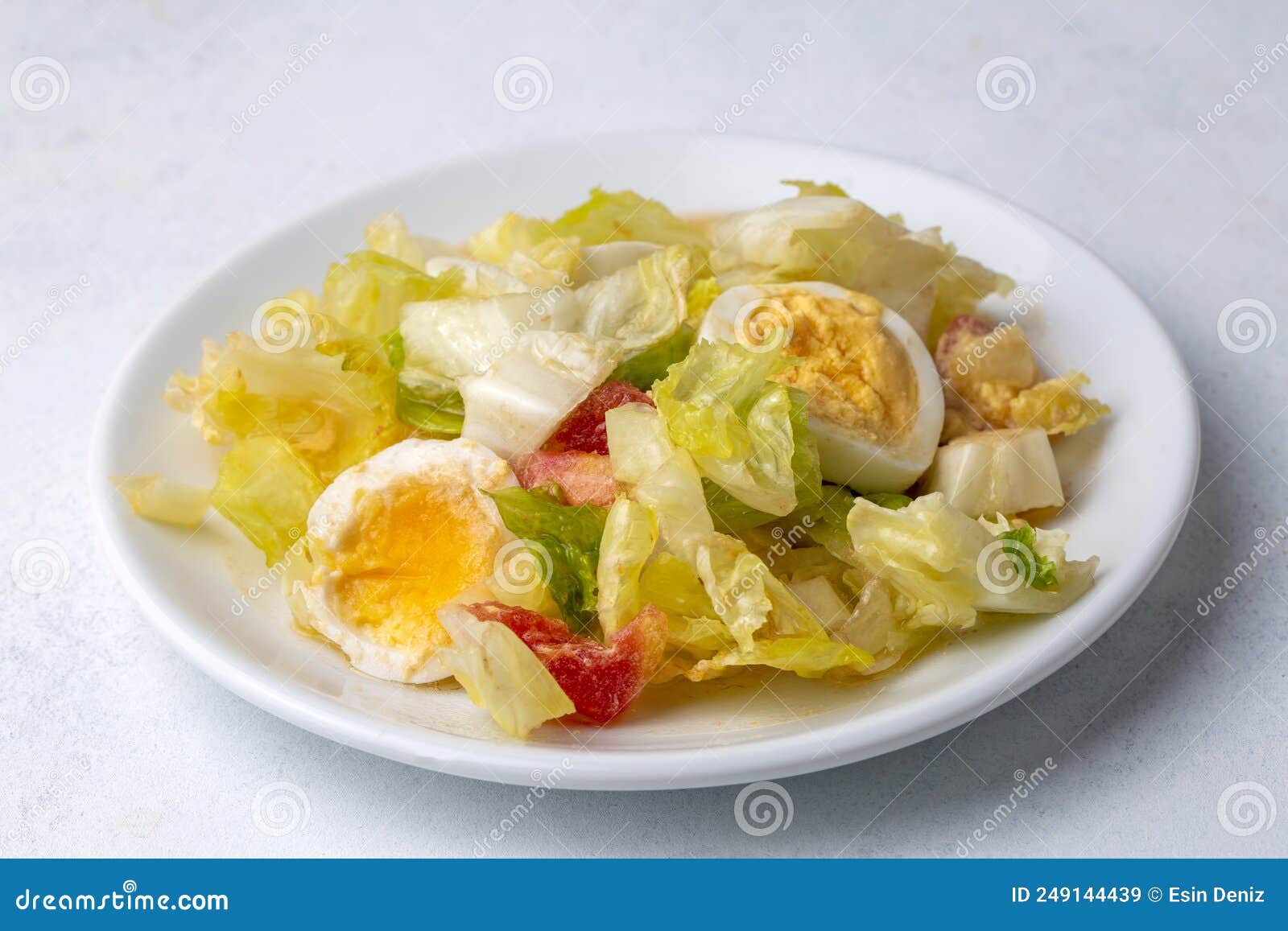 Egg Diet Salad with Lettuce and Tomato Stock Image Image of french