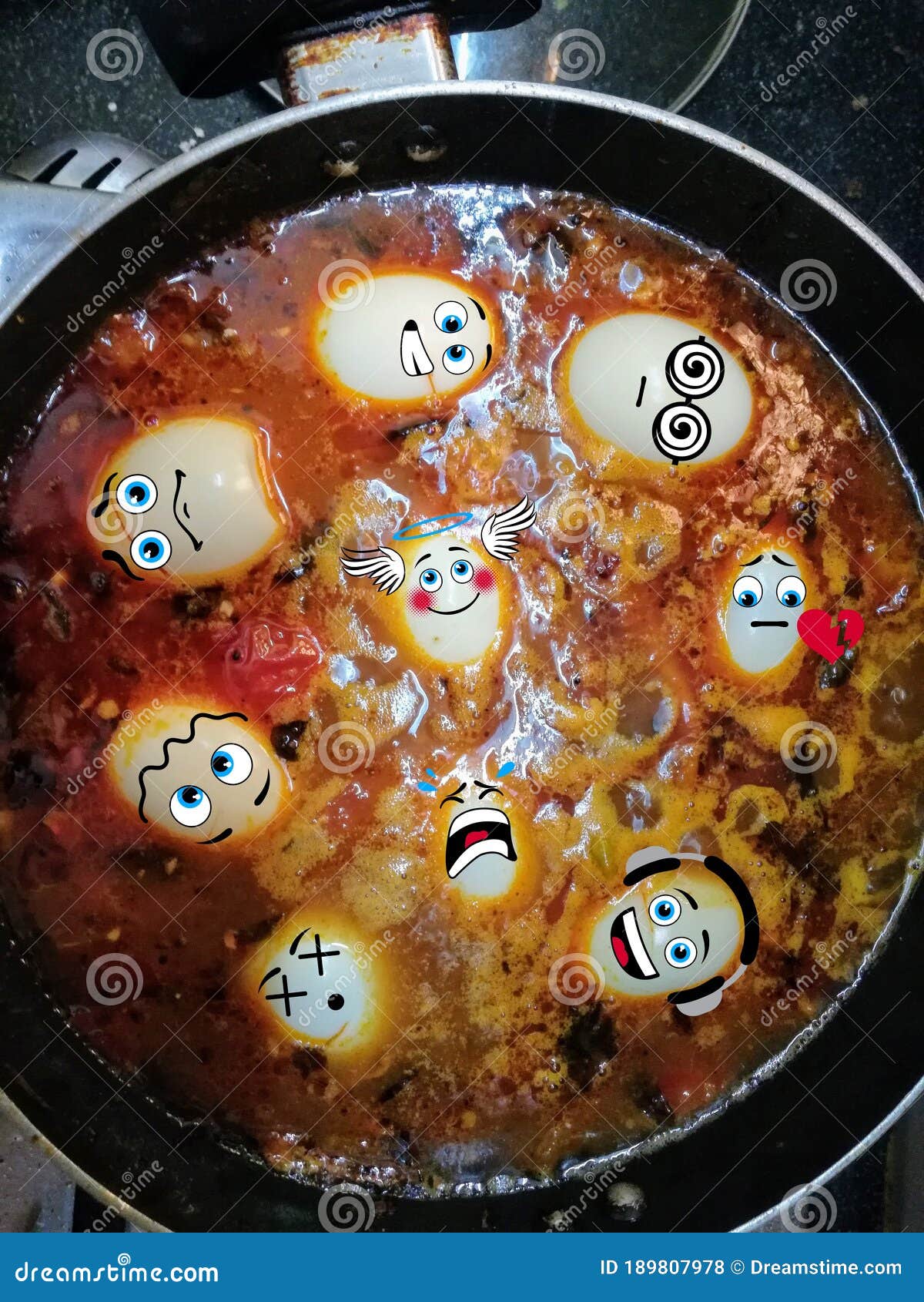 Egg emoji while cooking stock photo. Image of fish, produce 189807978