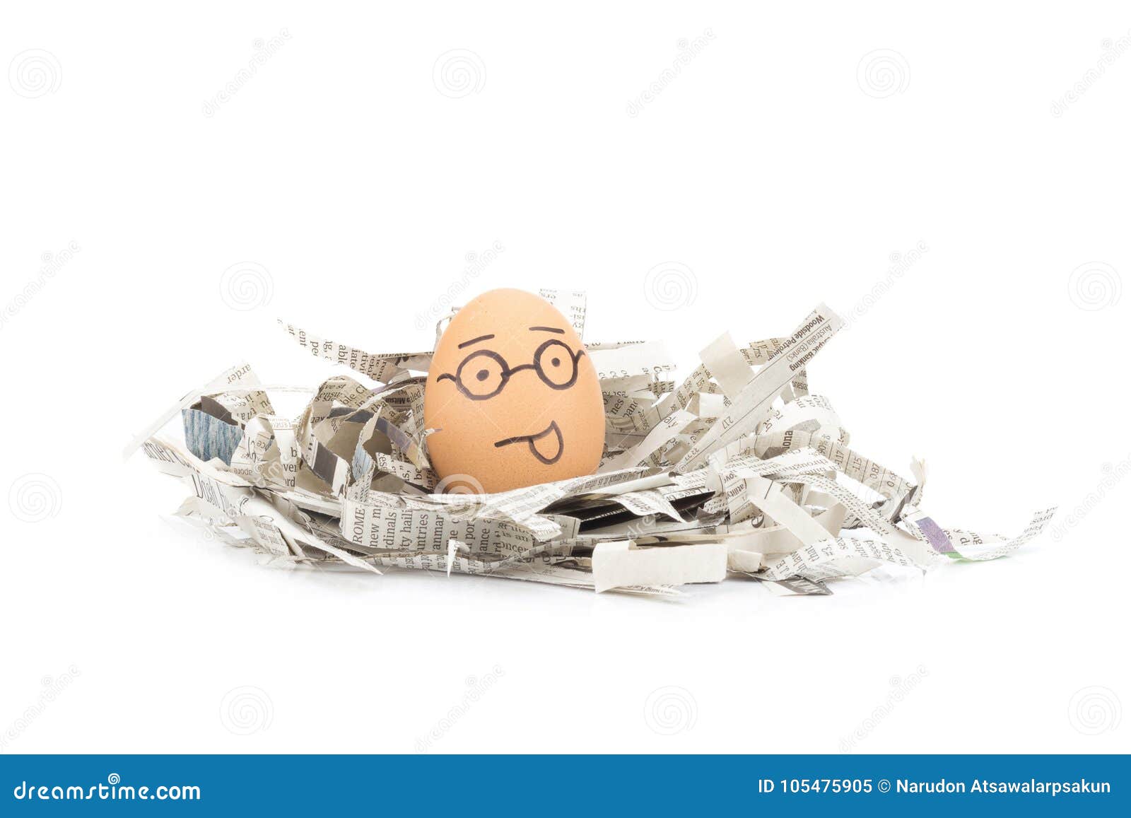 Egg Face Glasses on Newspapers Recycle Stock Image Image of friends