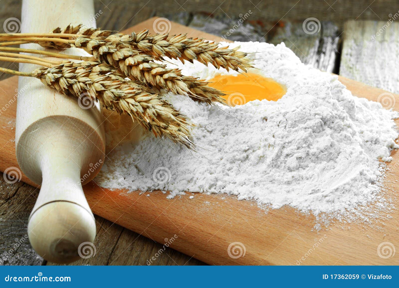 Egg into flour stock image. Image of dried, pasta, isolated 17362059