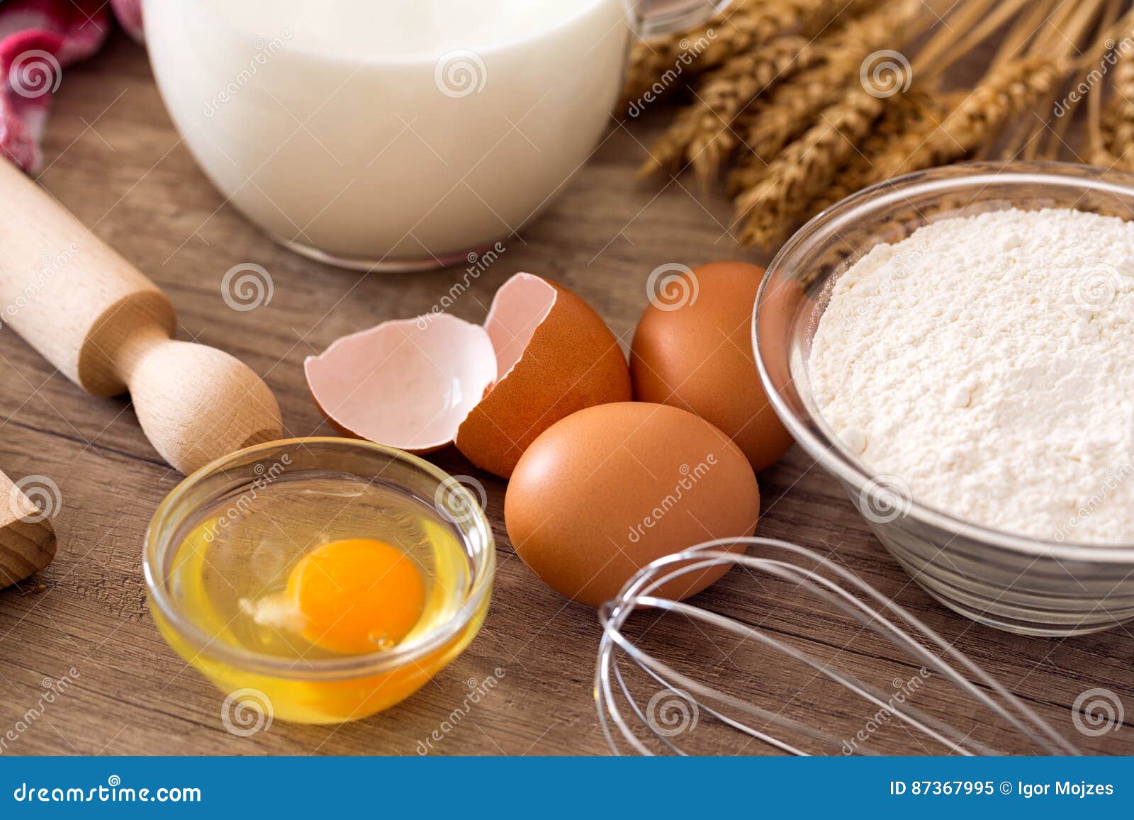 Egg, Flour and Baking Supplies Stock Image Image of design