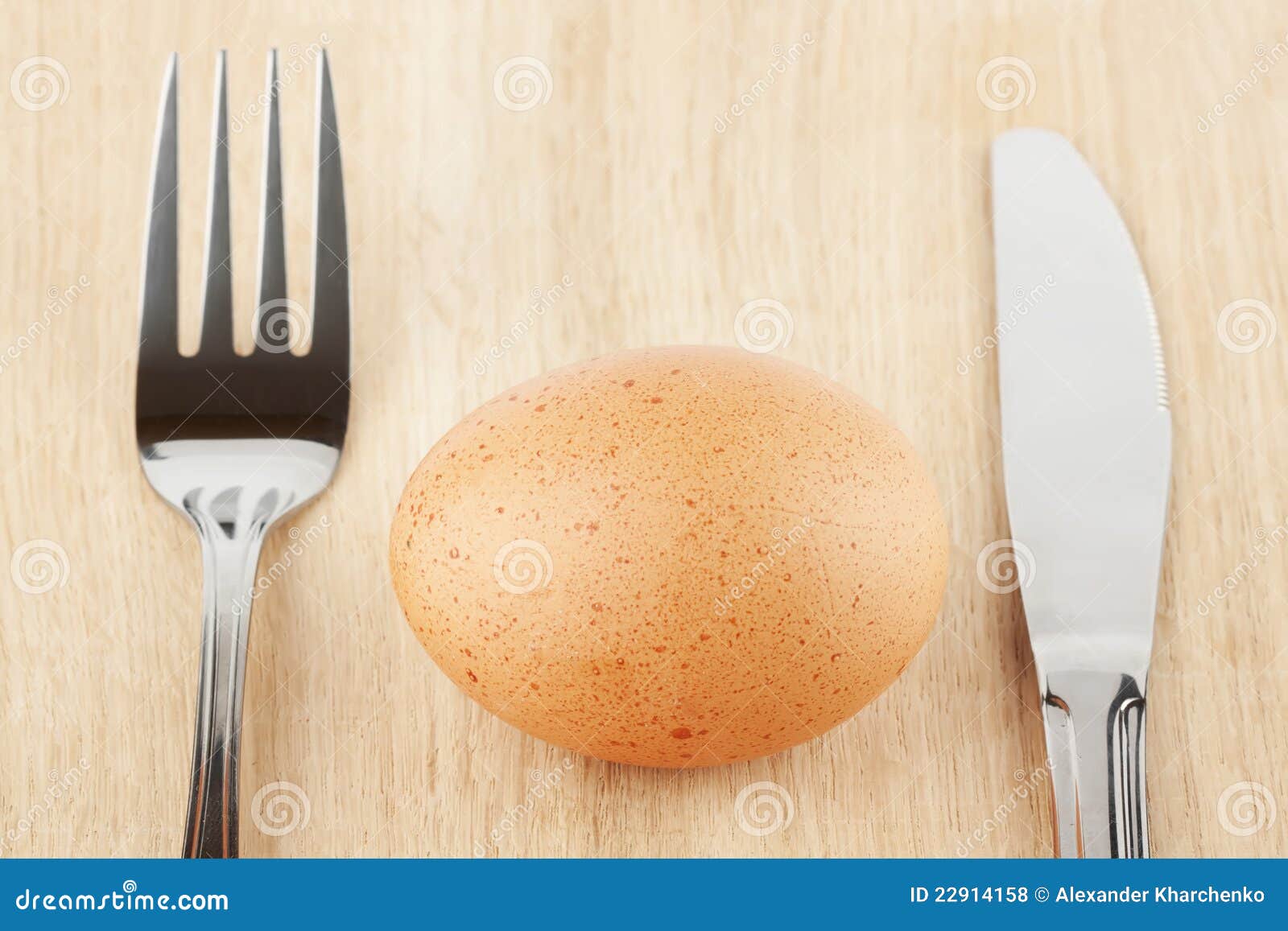 Egg with fork and knife stock photo. Image of lunch, plate 22914158