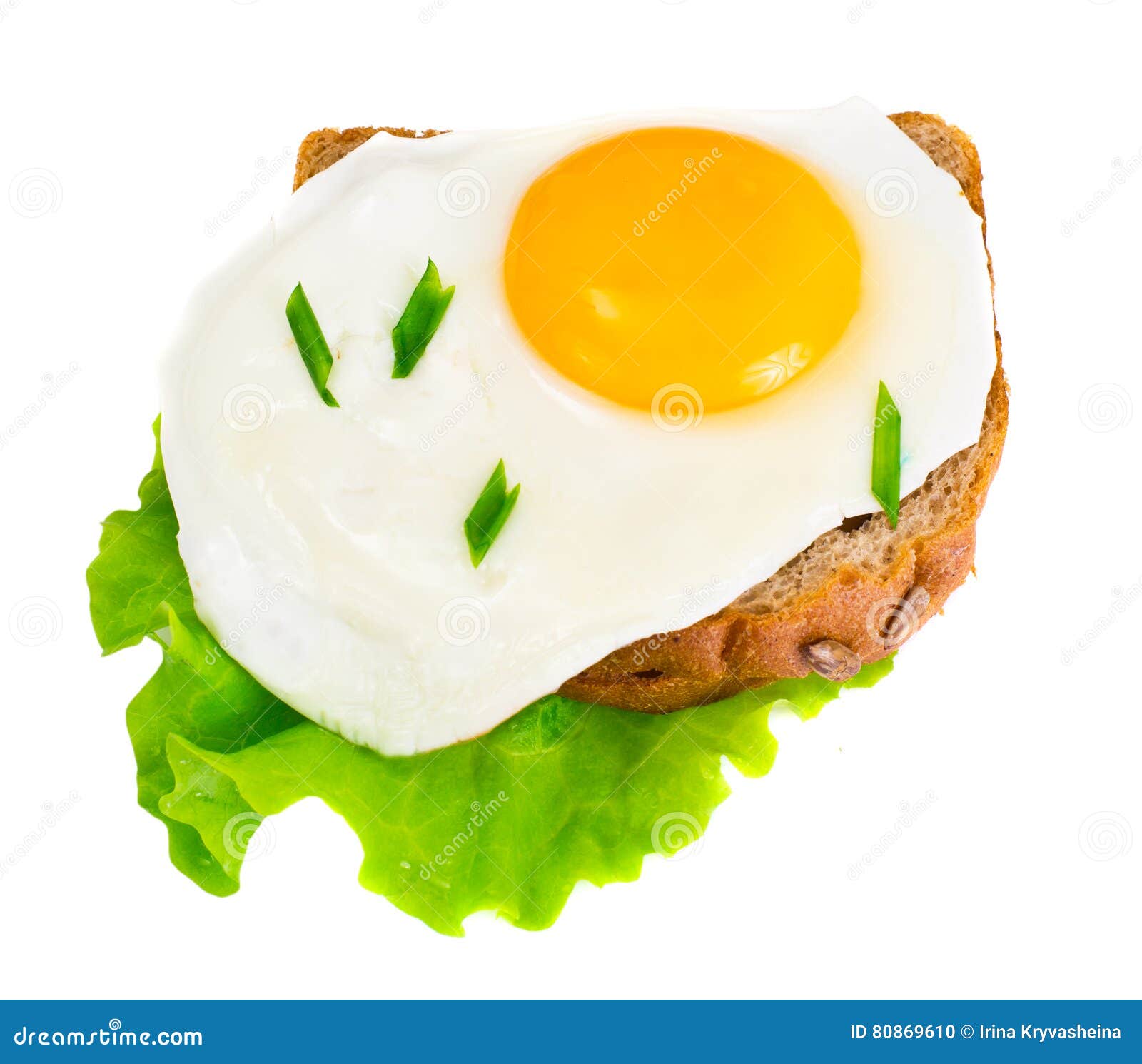 Egg Fried Bread with Lettuce, Sandwich for Breakfast Stock Photo