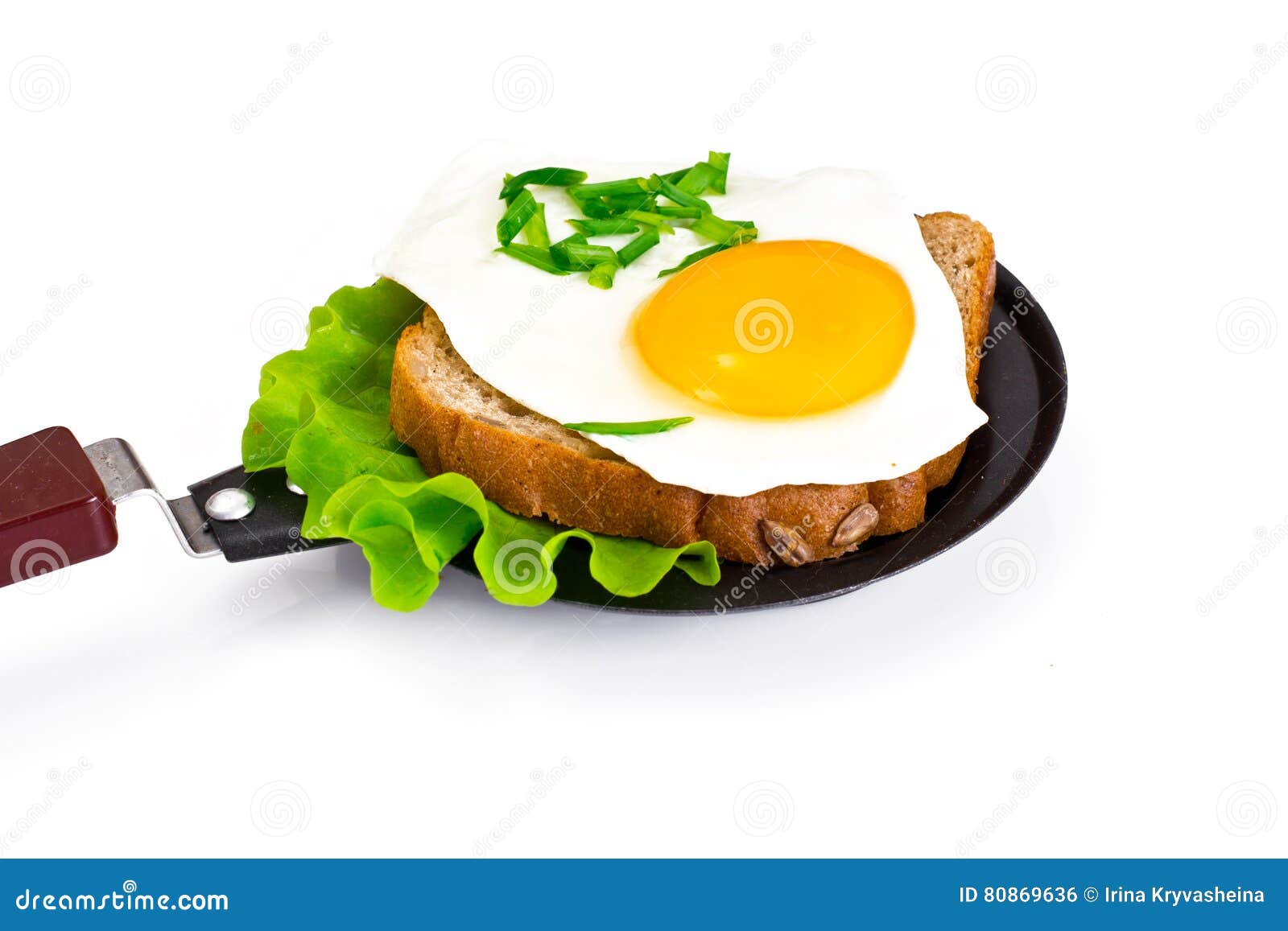 Egg Fried Bread with Lettuce, Sandwich for Breakfast Stock Photo