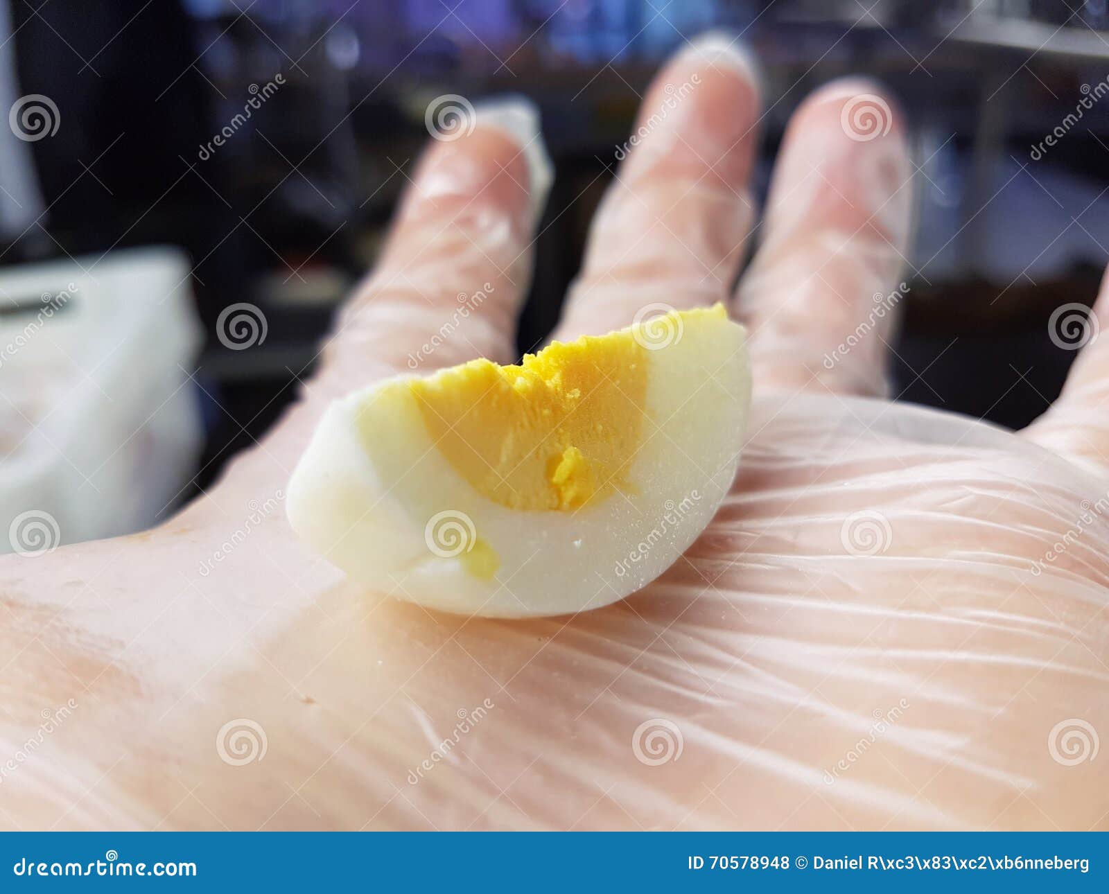 Egg halves on a hand stock photo. Image of growth, drying 70578948