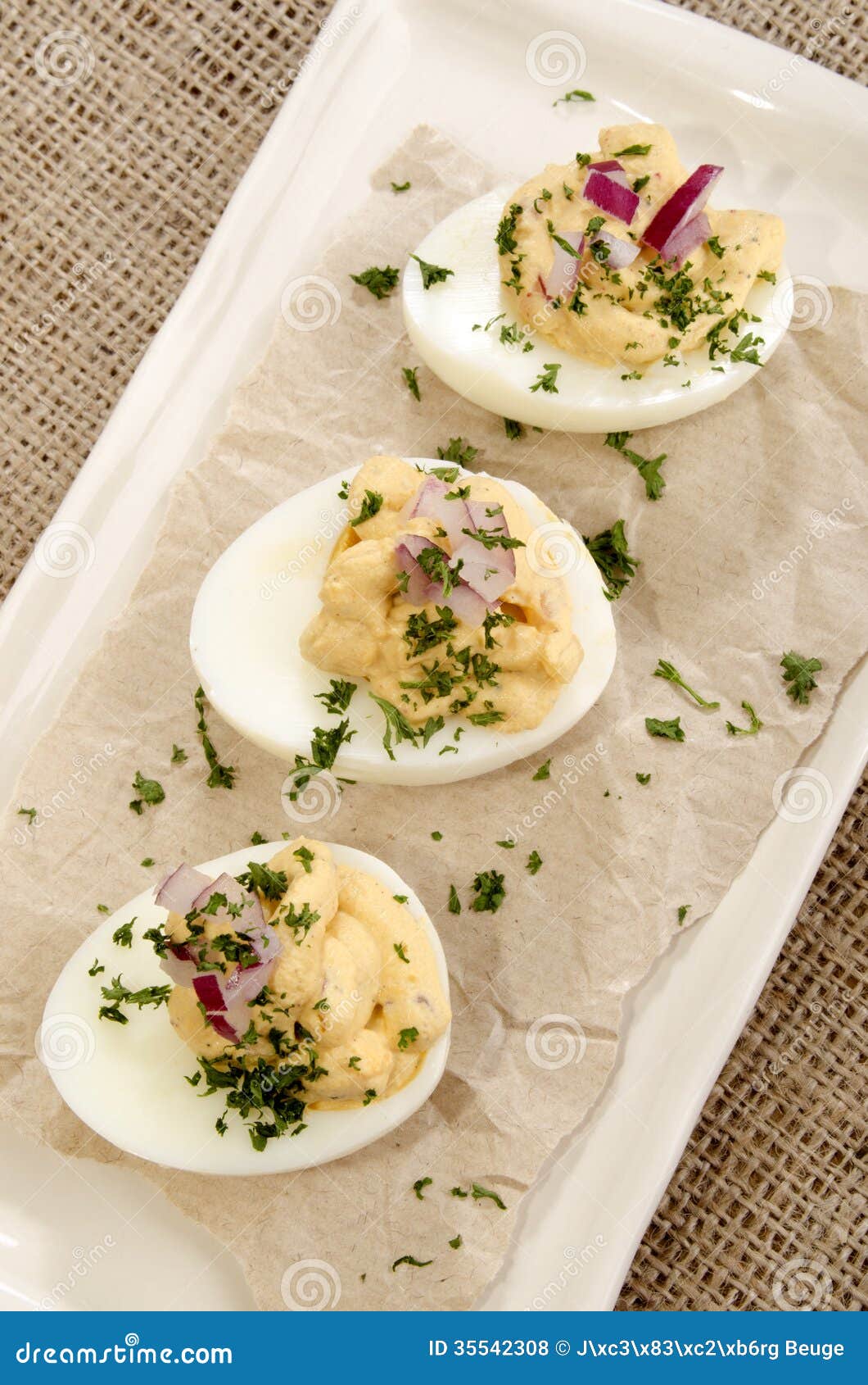 Egg Halves with a Mustard Mayonnaise Filling Stock Photo Image of