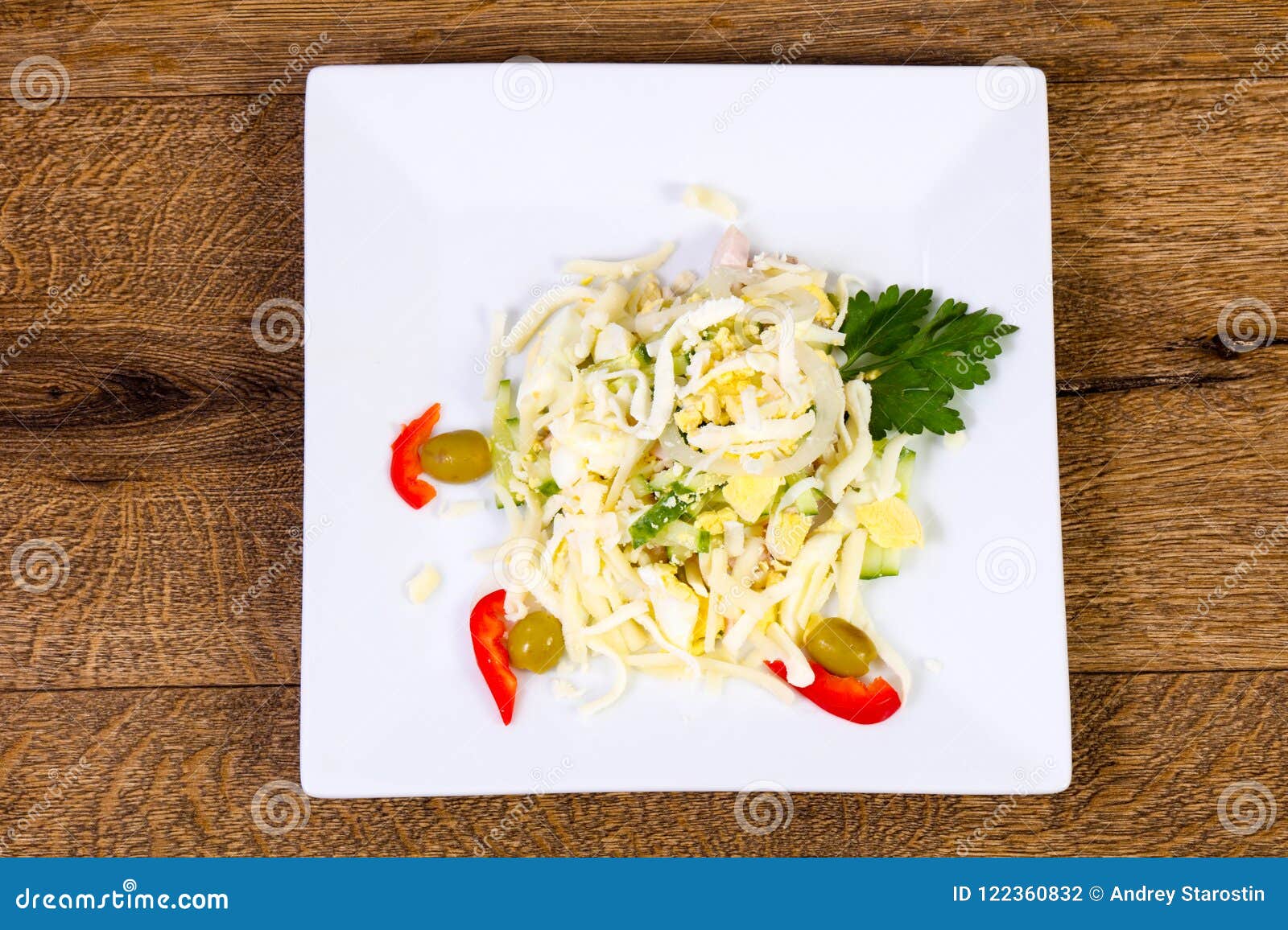 Egg and ham salad stock photo. Image of potato, tomato 122360832