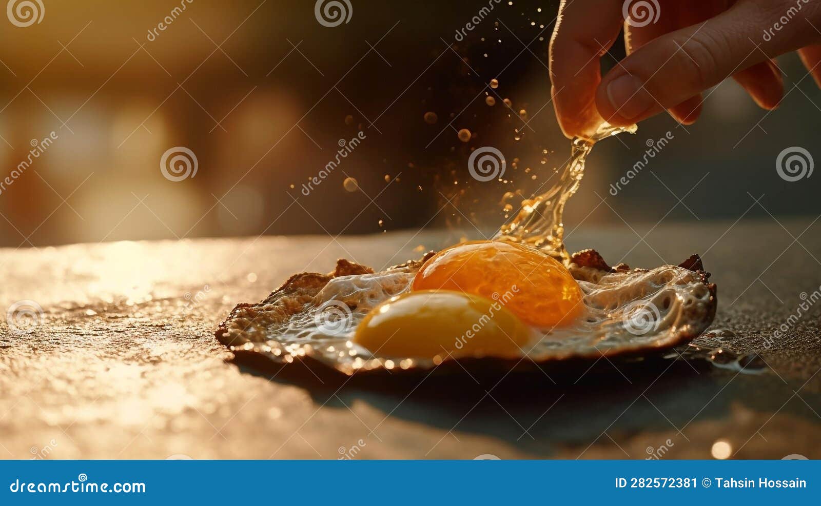 Egg on a Hot Sidewalk during a Sunny Afternoon, Capturing the Sizzling and Bubbling of the Egg