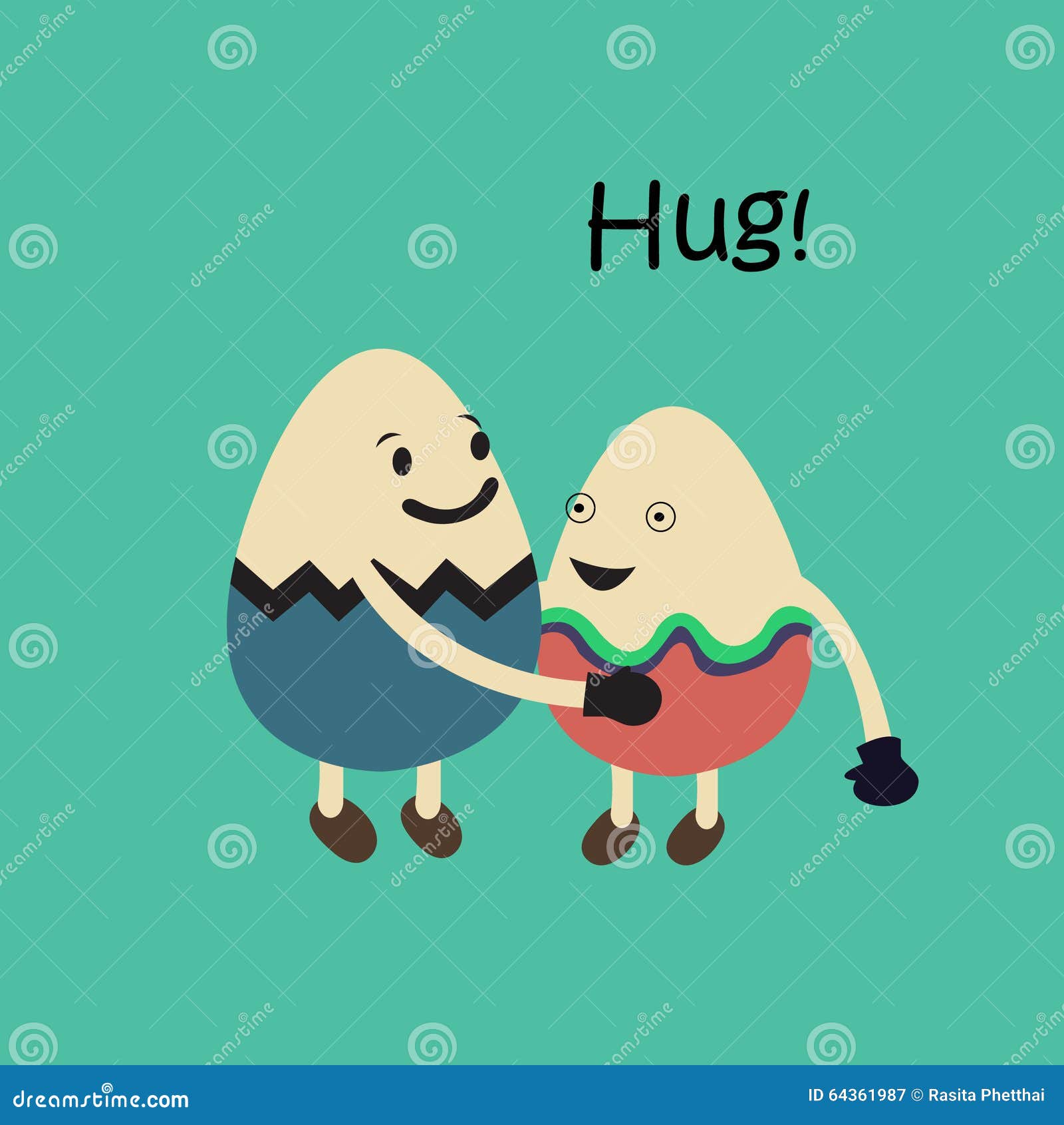 Egg hug stock vector. Illustration of together, love 64361987