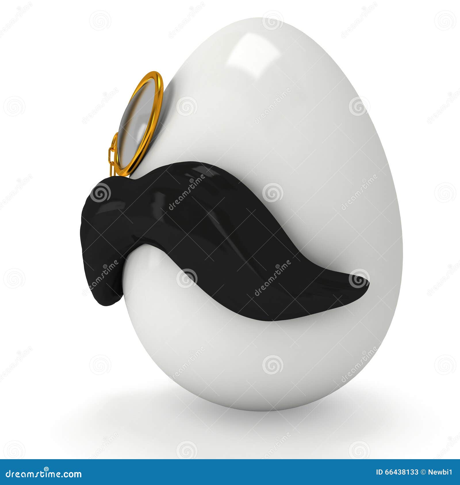 Egg with Mustache and Monocle Stock Illustration Illustration of