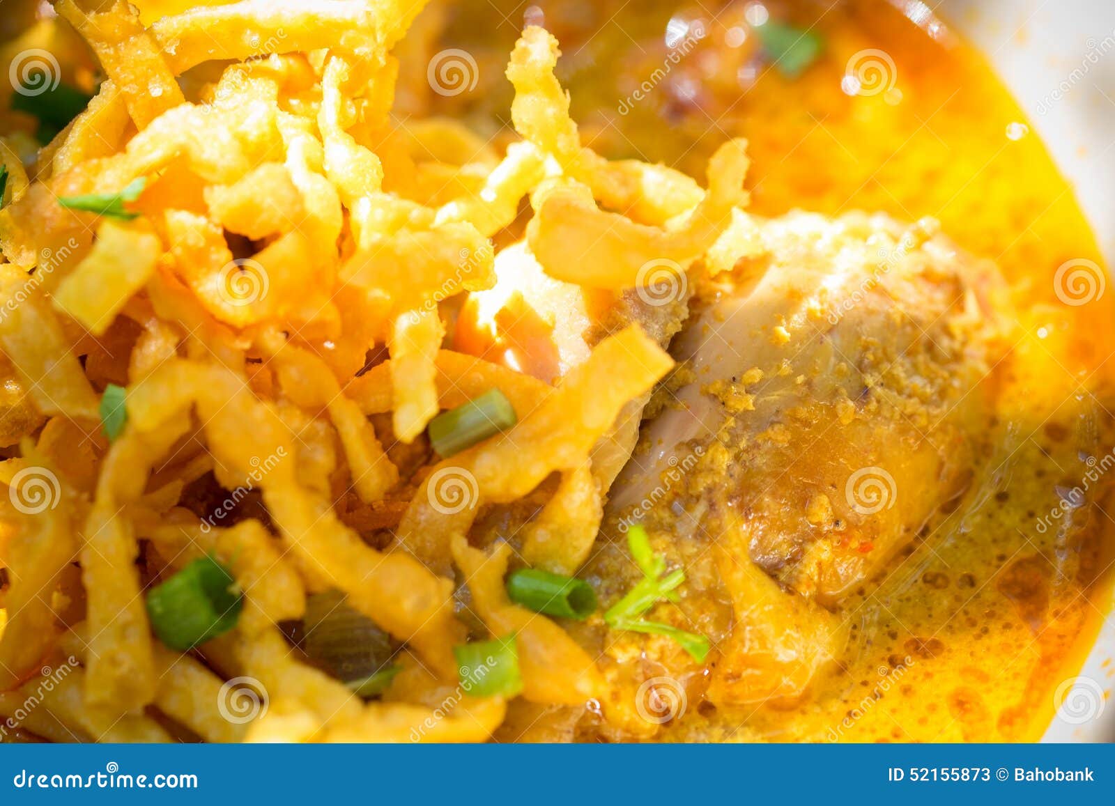Egg Noodle in Chicken Curry (Kao Soi Kai ) Stock Image Image of